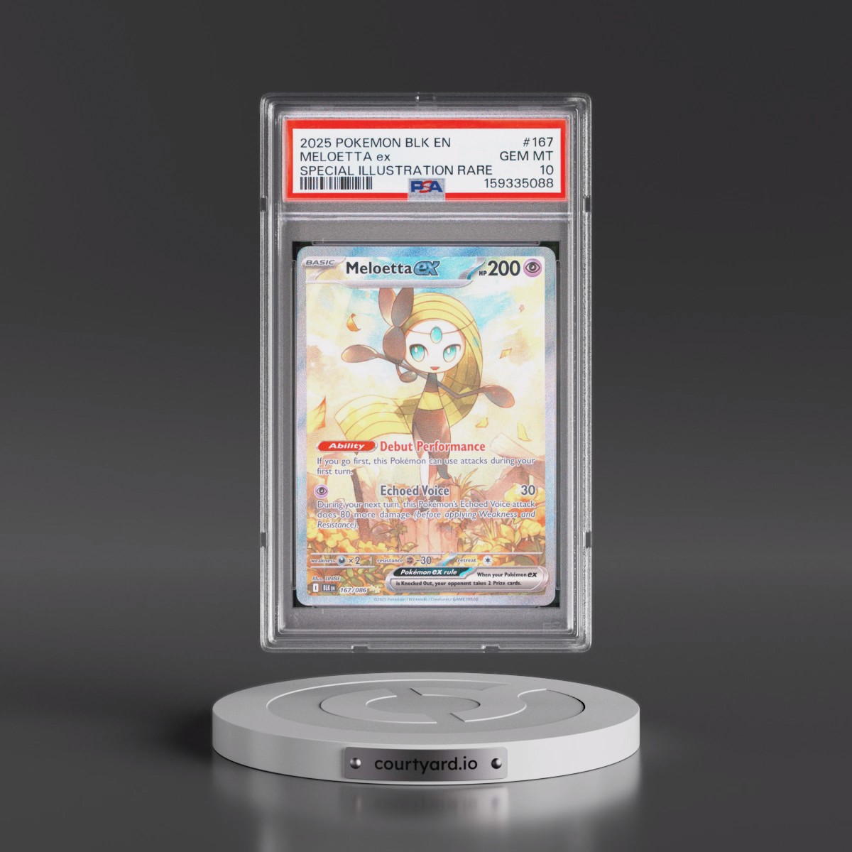 2025 Pokémon Blk EN-Black Bolt #167 Meloetta EX - Holo Special Illustration Rare (PSA 10 GEM MINT)