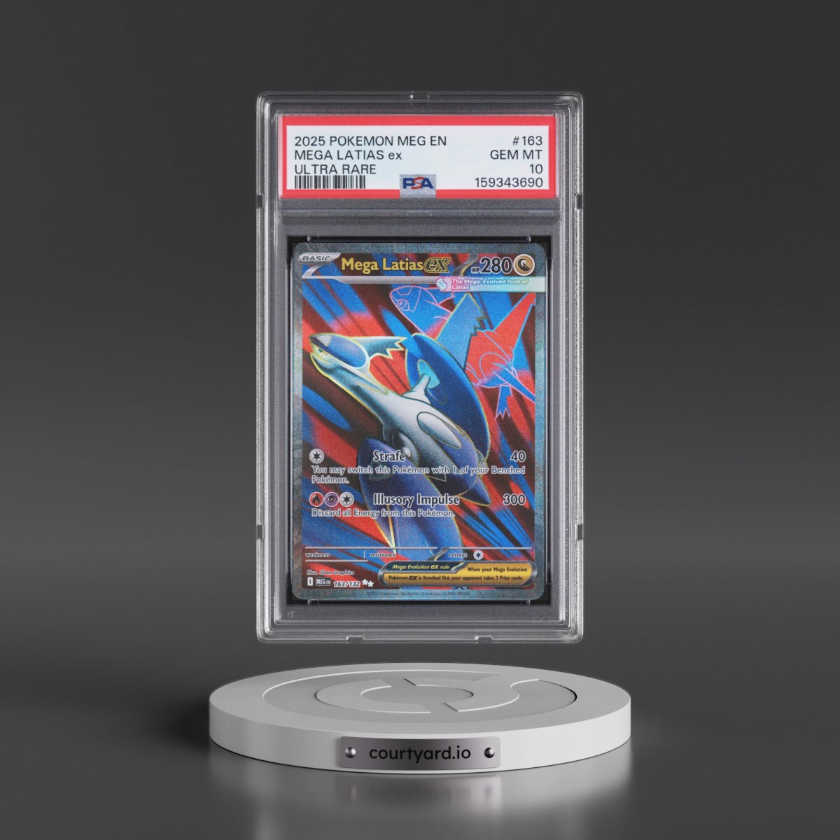 2025 Pokémon Meg EN-Mega Evolution #163 Mega Latias EX - Holo Ultra Rare (PSA 10 GEM MINT)