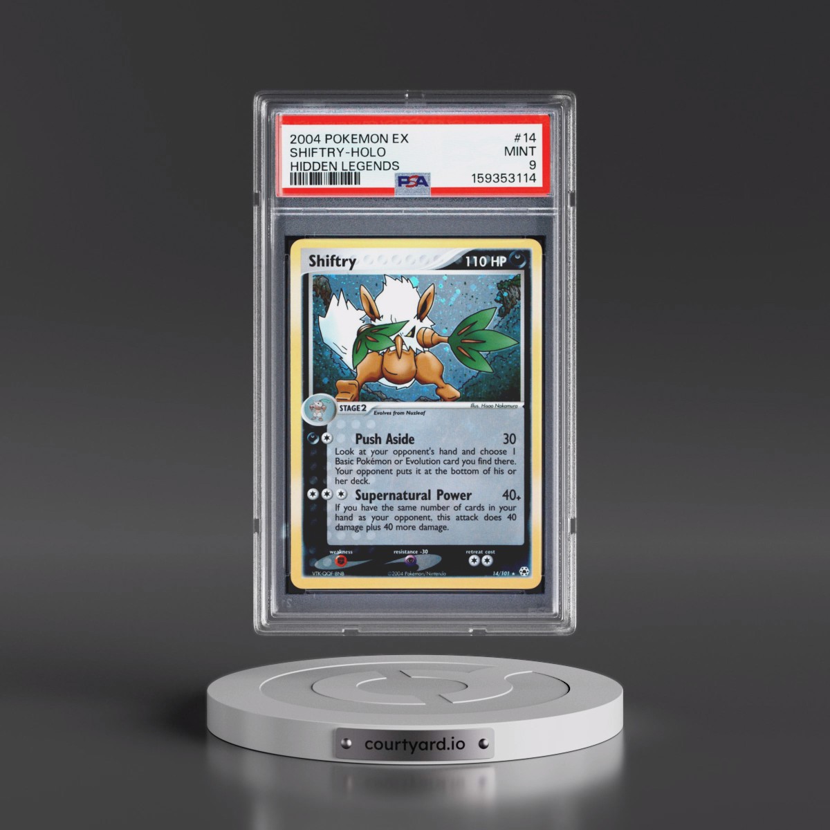 2004 Pokémon EX Hidden Legends #14 Shiftry - Holo (PSA 9 MINT)