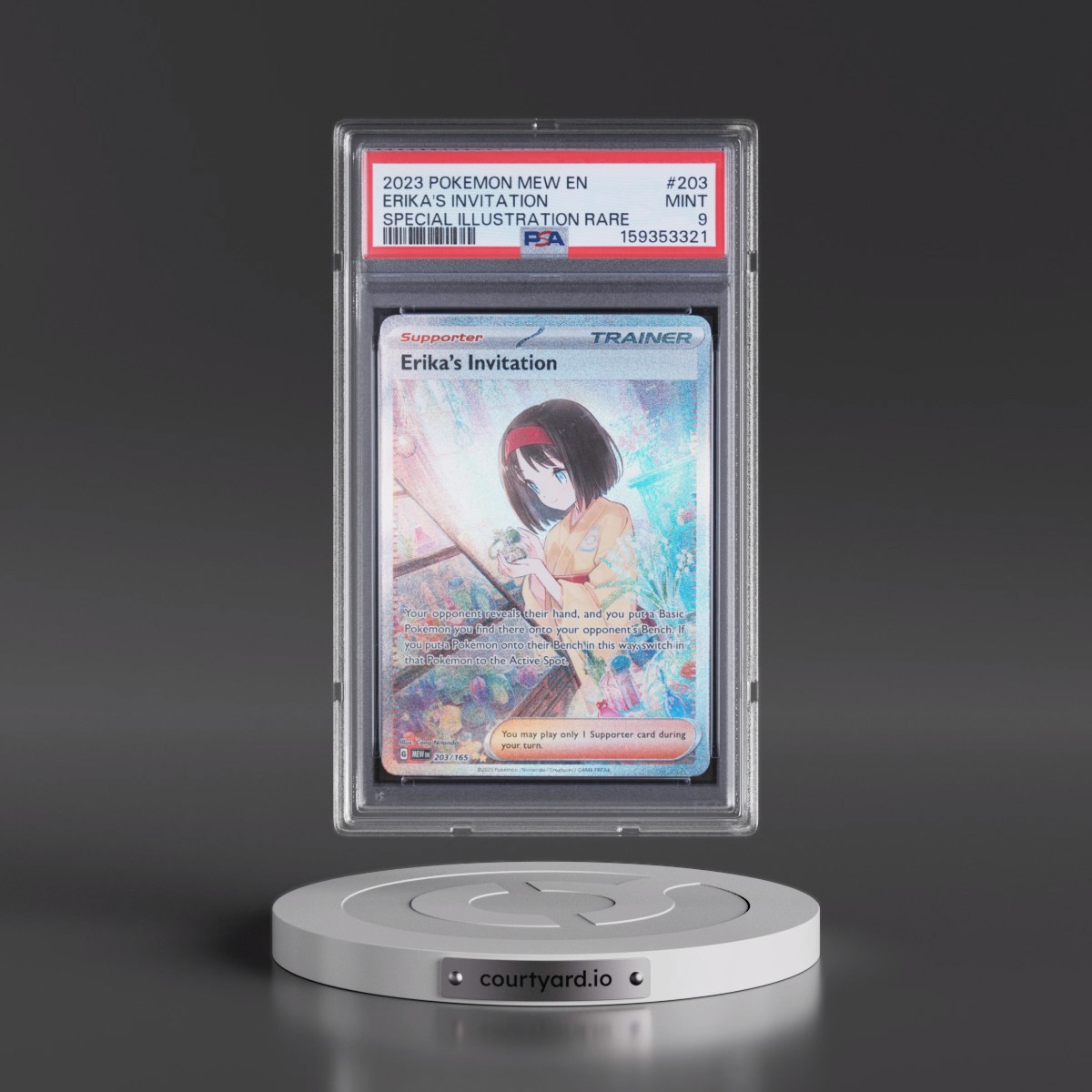 2023 Pokémon Mew EN-151 #203 Erika's Invitation - Special Illustration Rare (PSA 9 MINT)