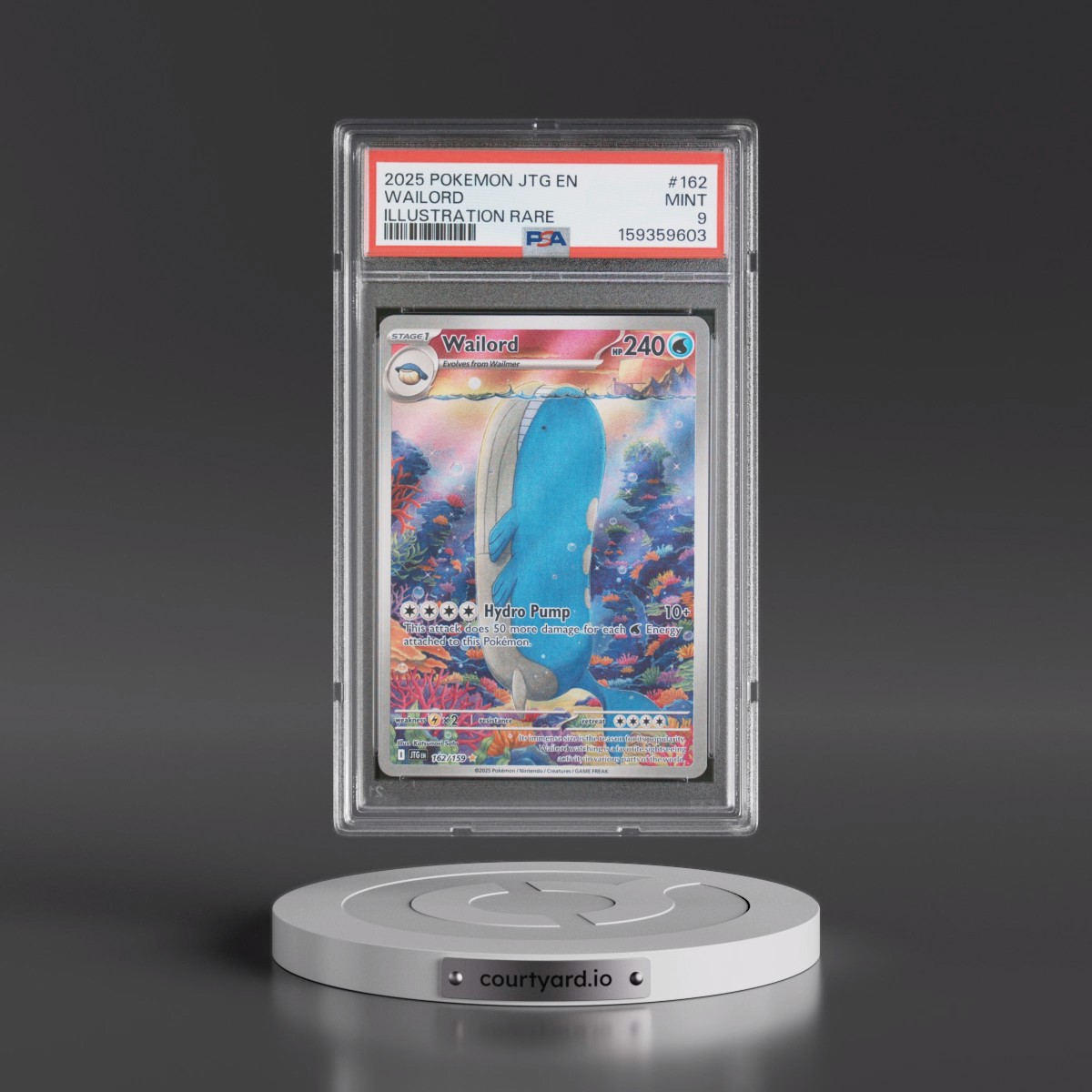 2025 Pokémon Jtg EN-Journey Together #162 Wailord - Illustration Rare (PSA 9 MINT)