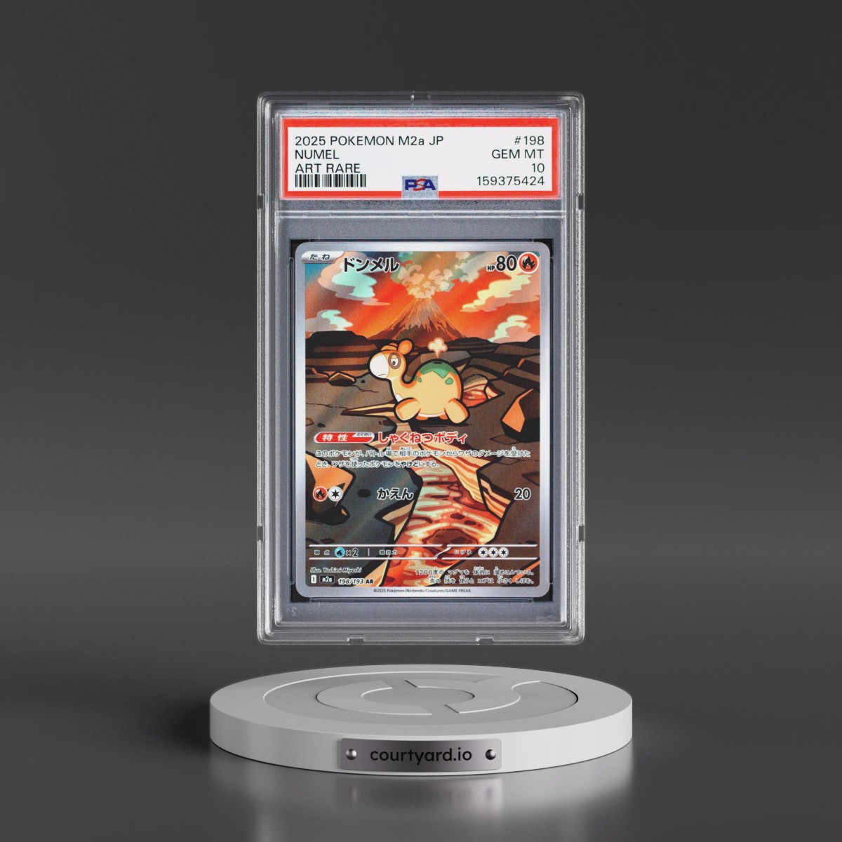 2025 Pokémon M2a-Mega Dream EX #198 Numel - Art Rare (PSA 10 GEM MINT)