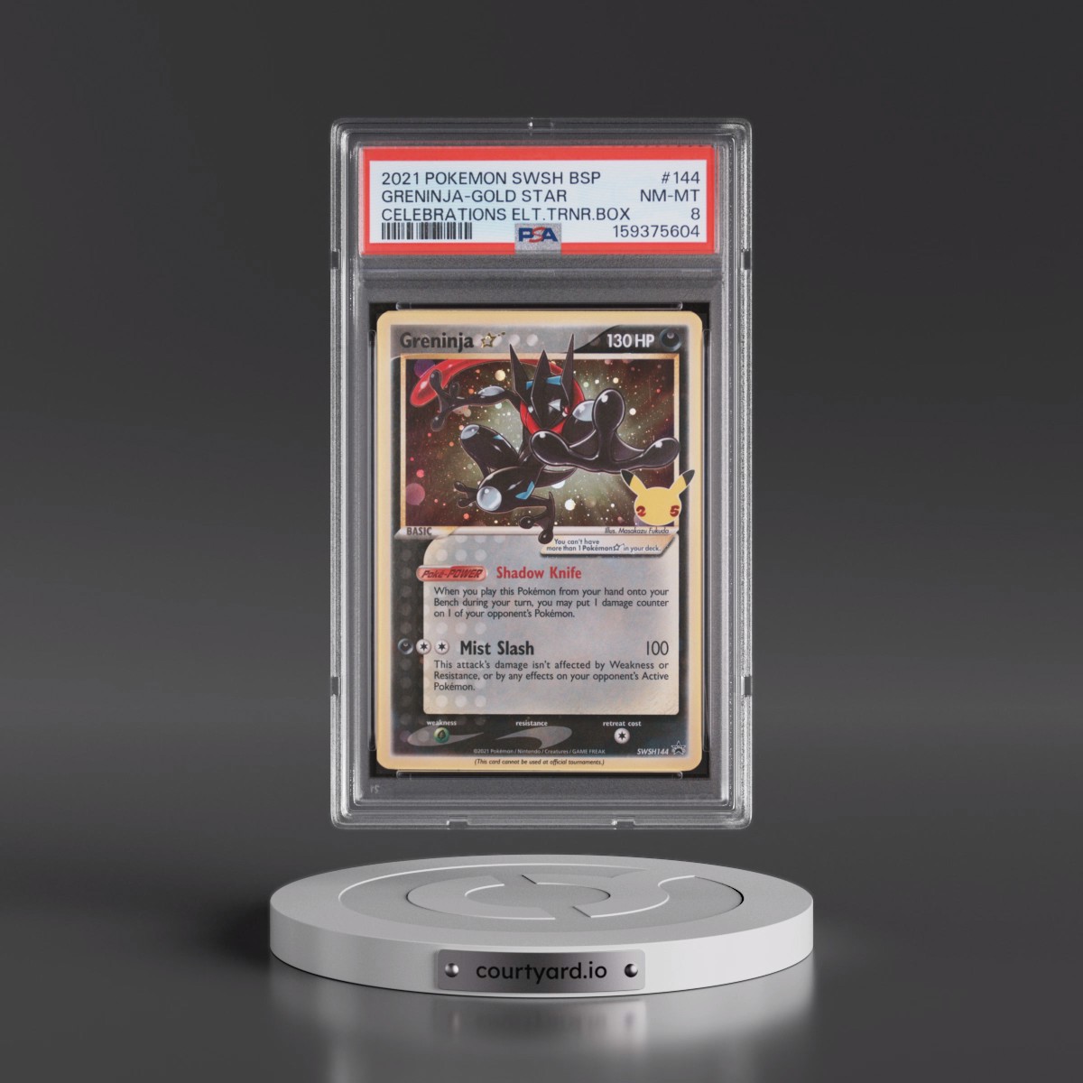 2021 Pokémon Swsh Black Star Promo #144 Greninja-Gold Star - Celebrations Elite Trainer Box (PSA 8 NM-MT)