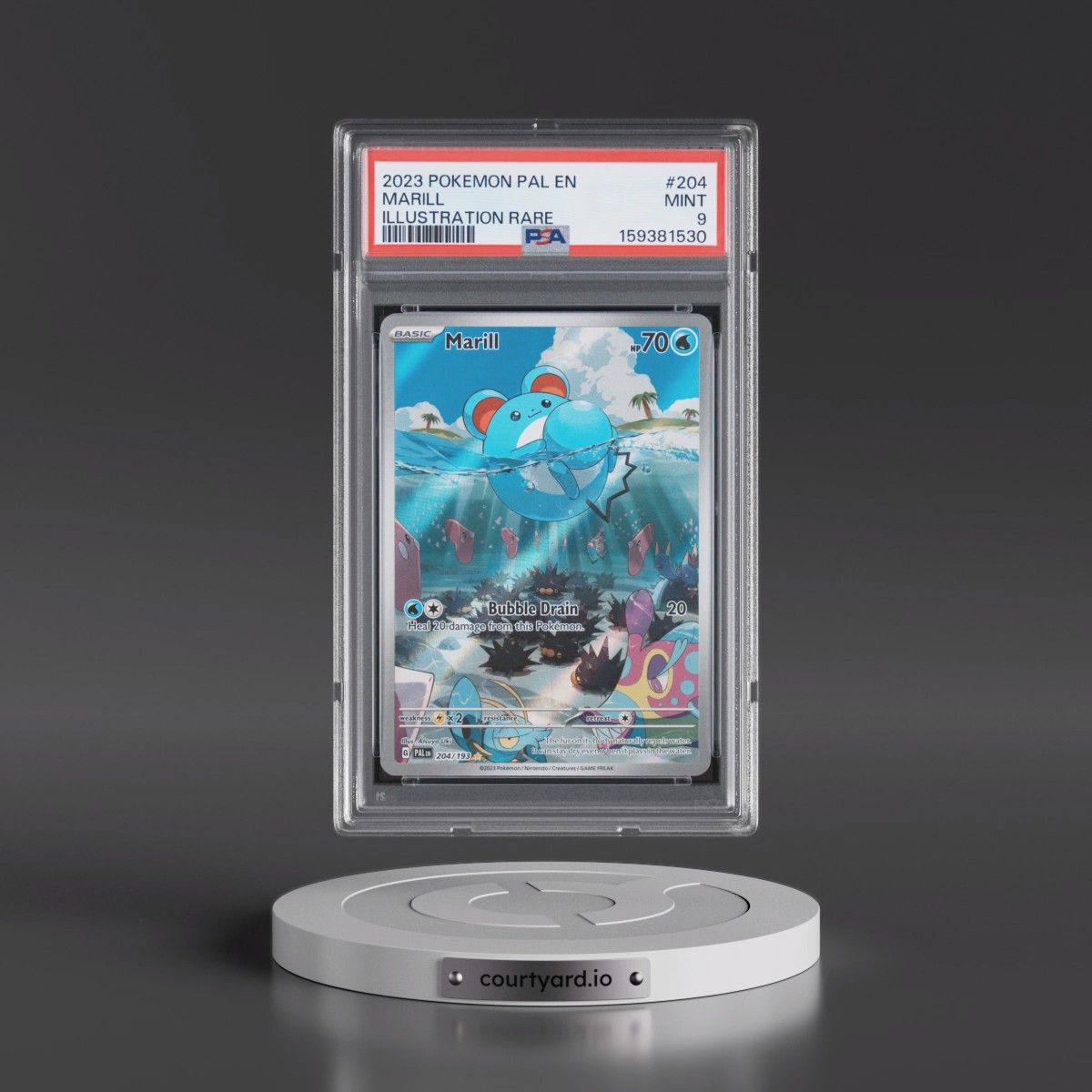 2023 Pokémon Pal EN-Paldea Evolved #204 Marill - Illustration Rare (PSA 9 MINT)