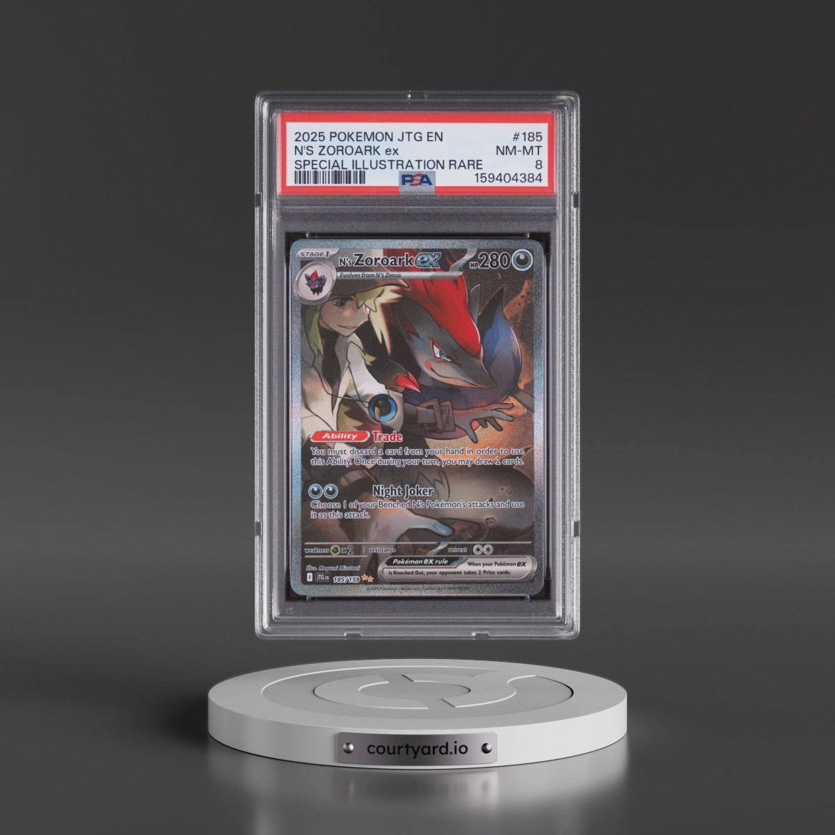 2025 Pokémon Jtg EN-Journey Together #185 N's Zoroark EX - Holo Special Illustration Rare (PSA 8 NM-MT)