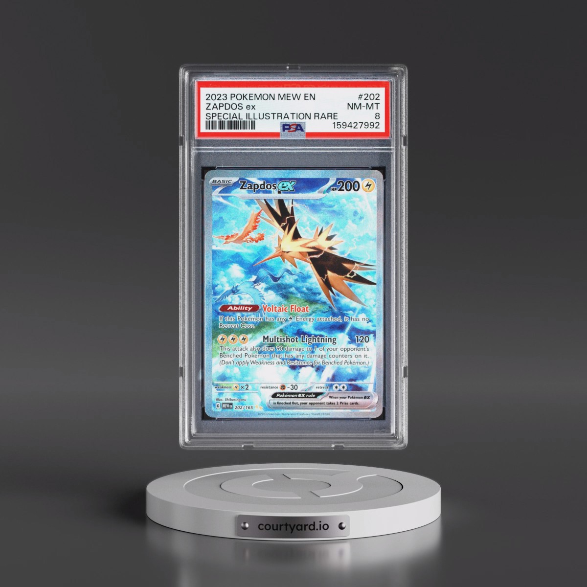 2023 Pokémon Mew EN-151 #202 Zapdos EX - Holo Special Illustration Rare (PSA 8 NM-MT)