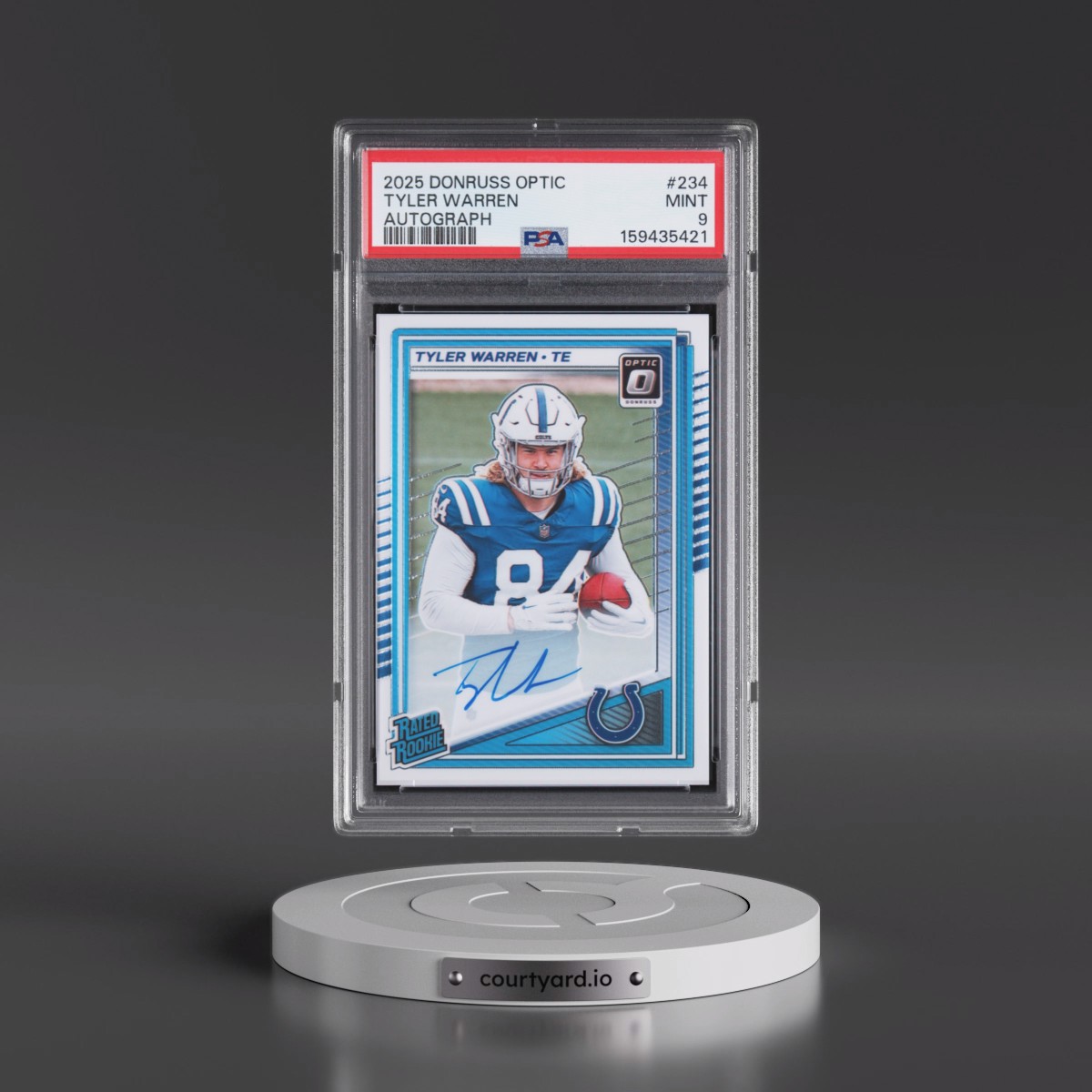 2025 Panini Donruss Optic Tyler Warren - Autograph #234 PSA 9