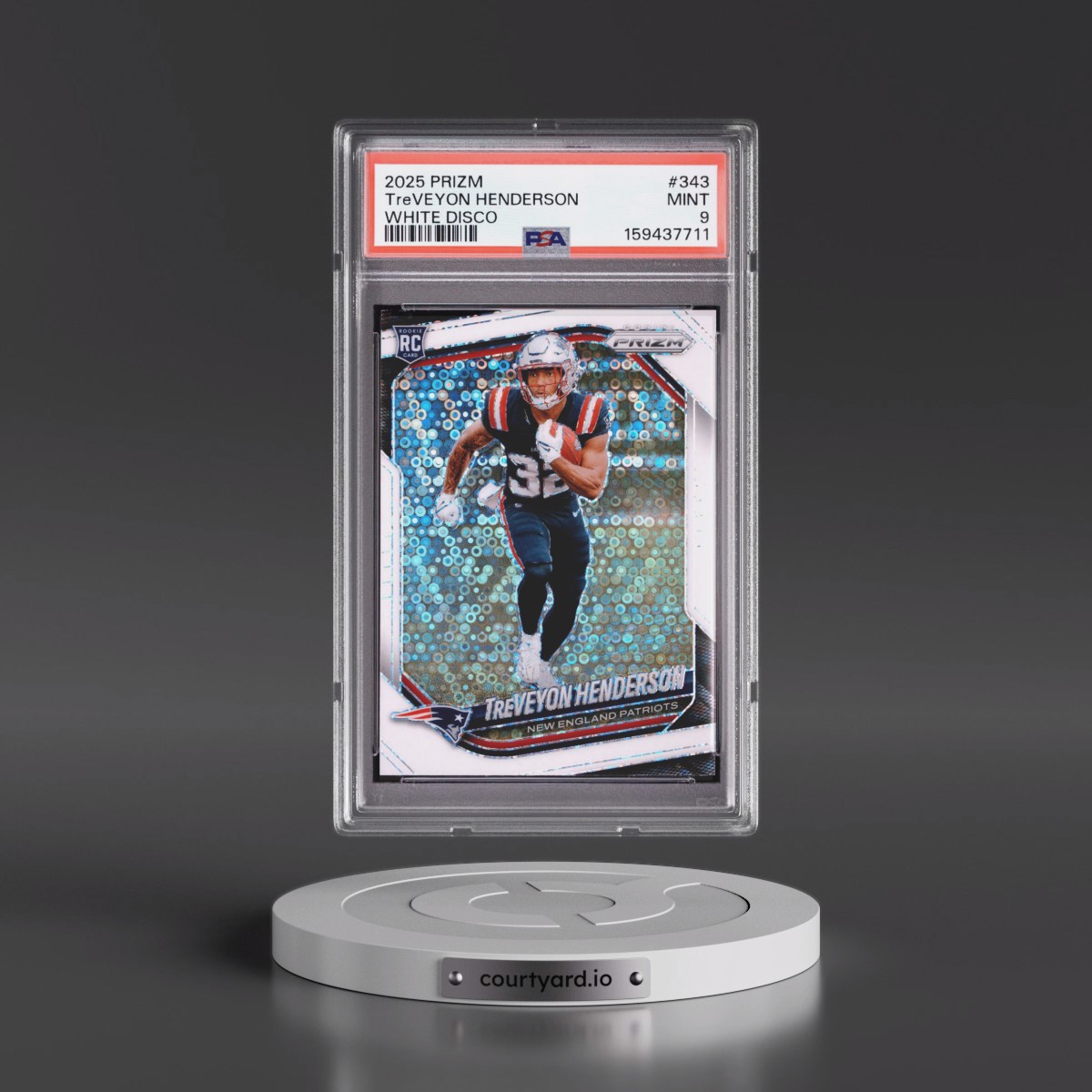 2025 Panini Prizm #343 Treveyon Henderson - White Disco (PSA 9 MINT)