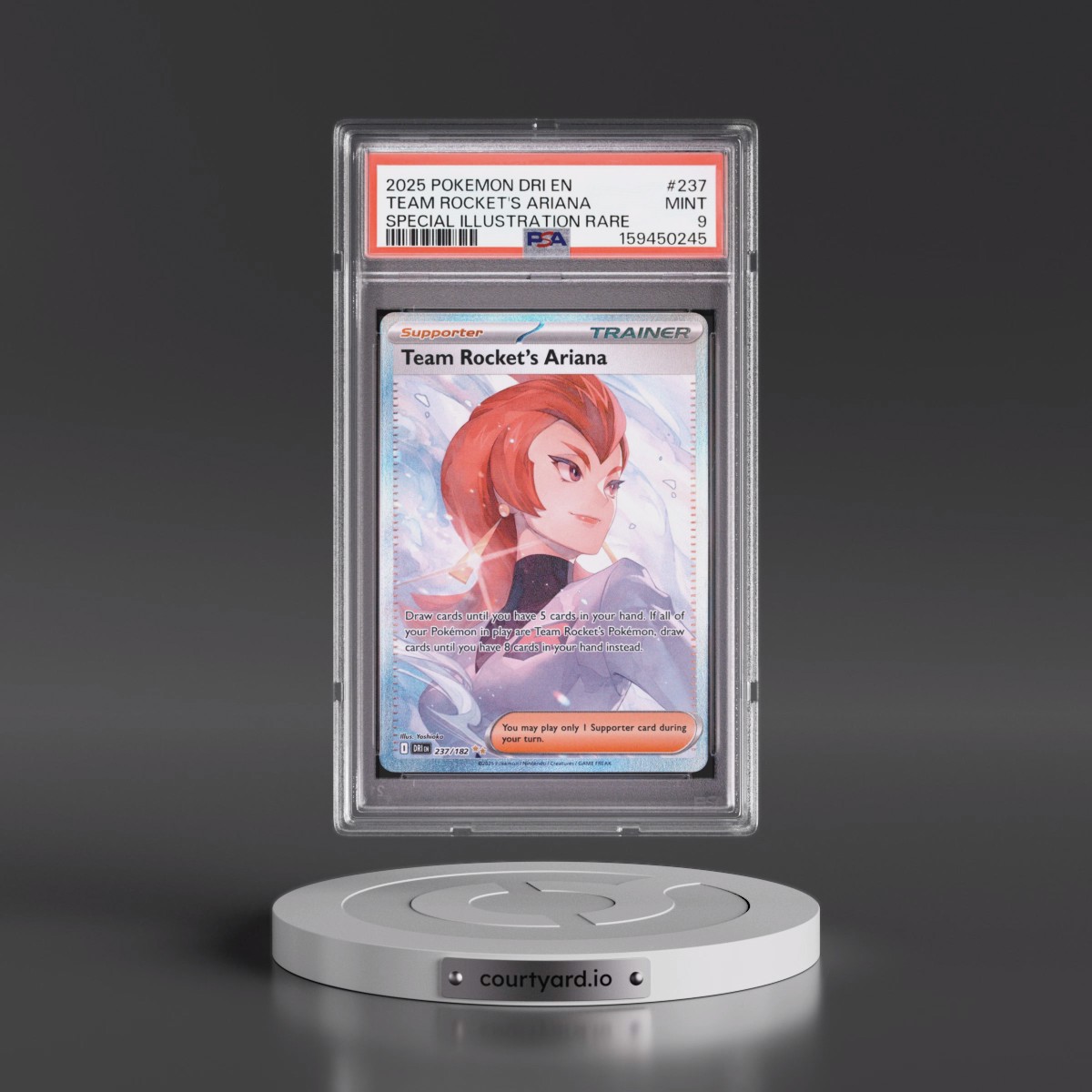 2025 Pokémon Dri EN-Destined Rivals #237 Team Rocket's Ariana - Special Illustration Rare (PSA 9 MINT)