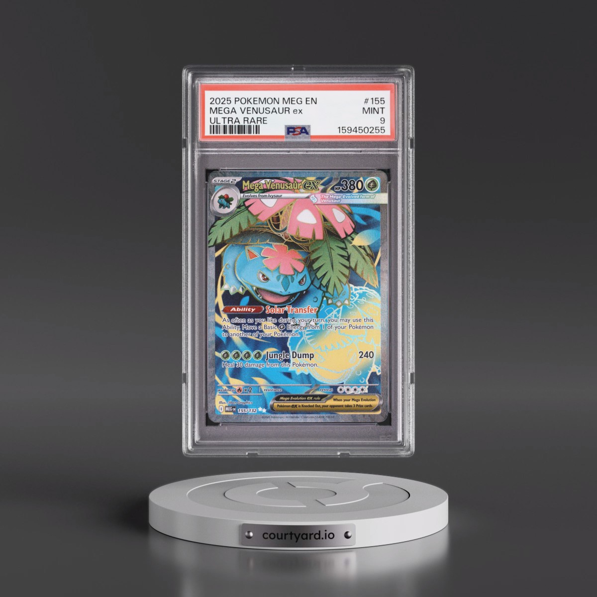 2025 Pokémon Meg EN-Mega Evolution #155 Mega Venusaur EX - Holo Ultra Rare (PSA 9 MINT)