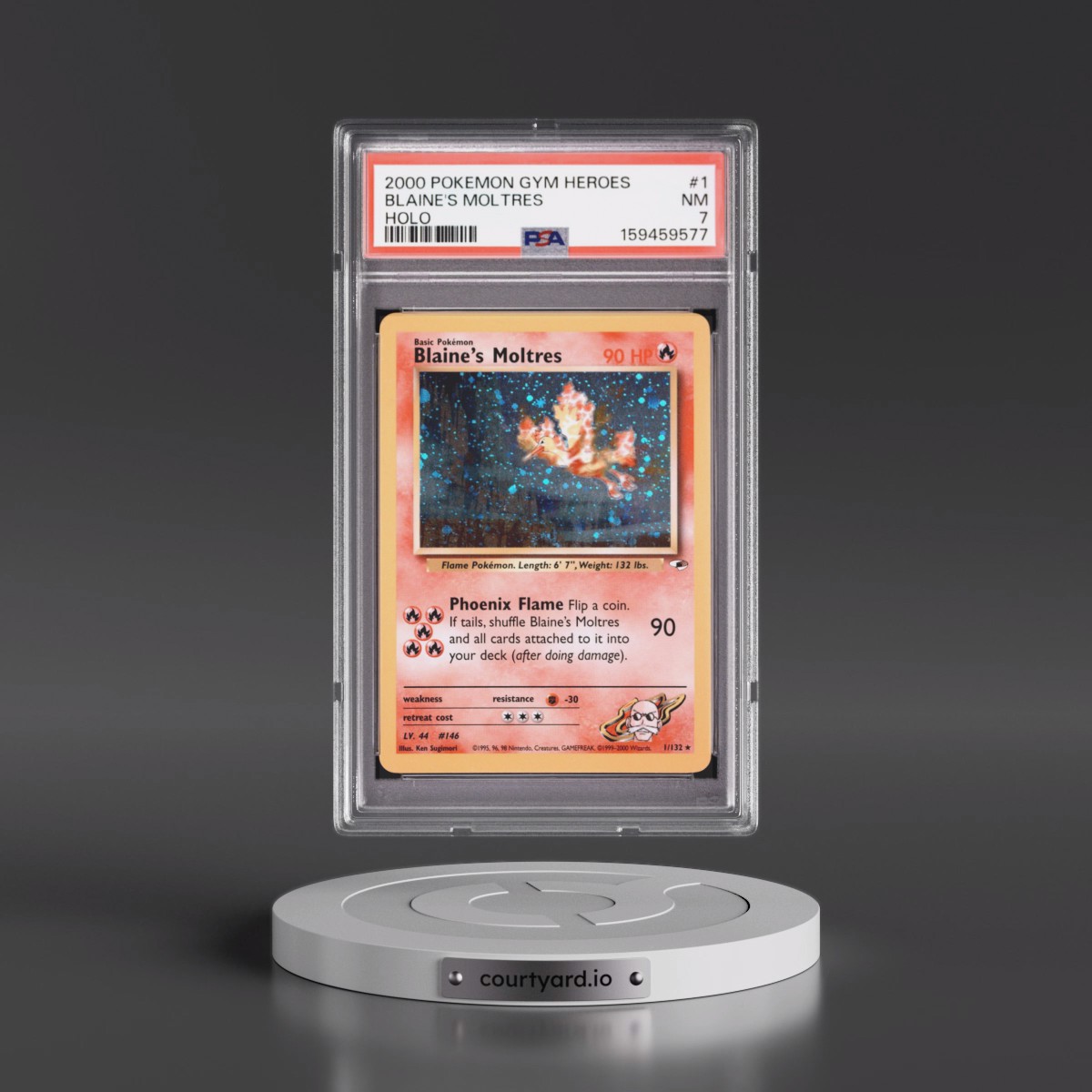 2000 Pokémon Gym Heroes #1 Blaine's Moltres - Holo (PSA 7 NM)