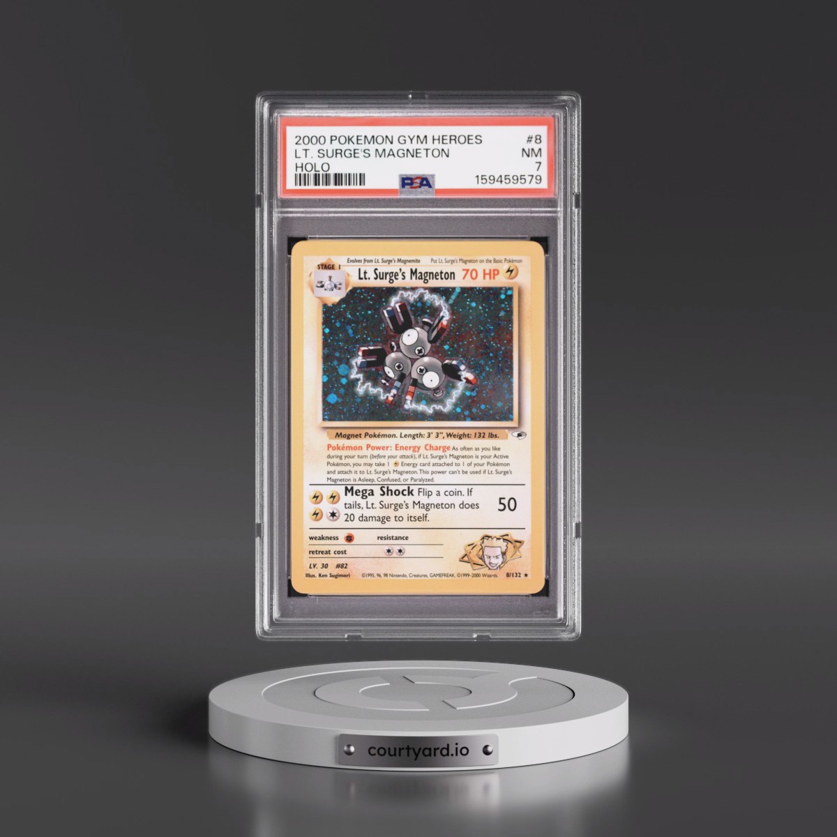 2000 Pokémon Gym Heroes #8 LT. Surge's Magneton - Holo (PSA 7 NM)