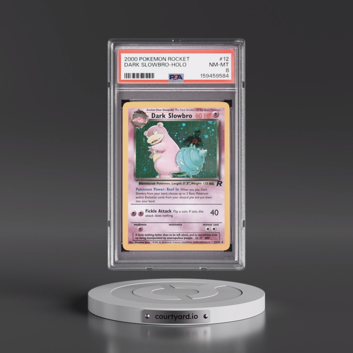 2000 Pokémon Rocket #12 Dark Slowbro - Holo (PSA 8 NM-MT)