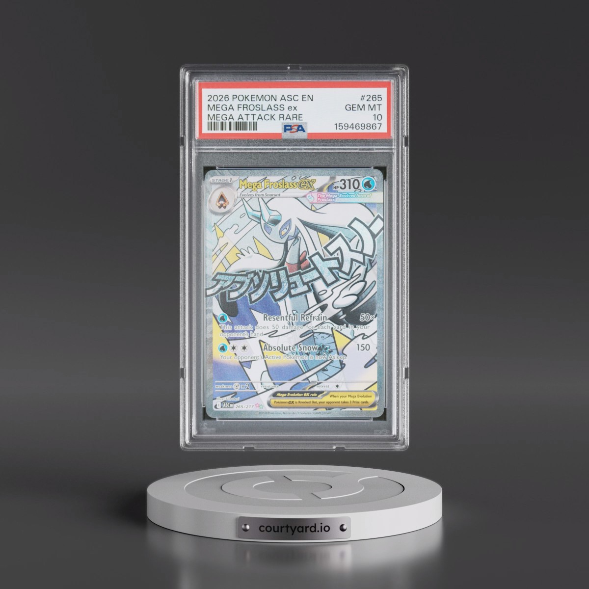 2026 Pokémon Asc EN-Ascended Heroes #265 Mega Froslass EX - Holo Mega Attack Rare (PSA 10 GEM MINT)