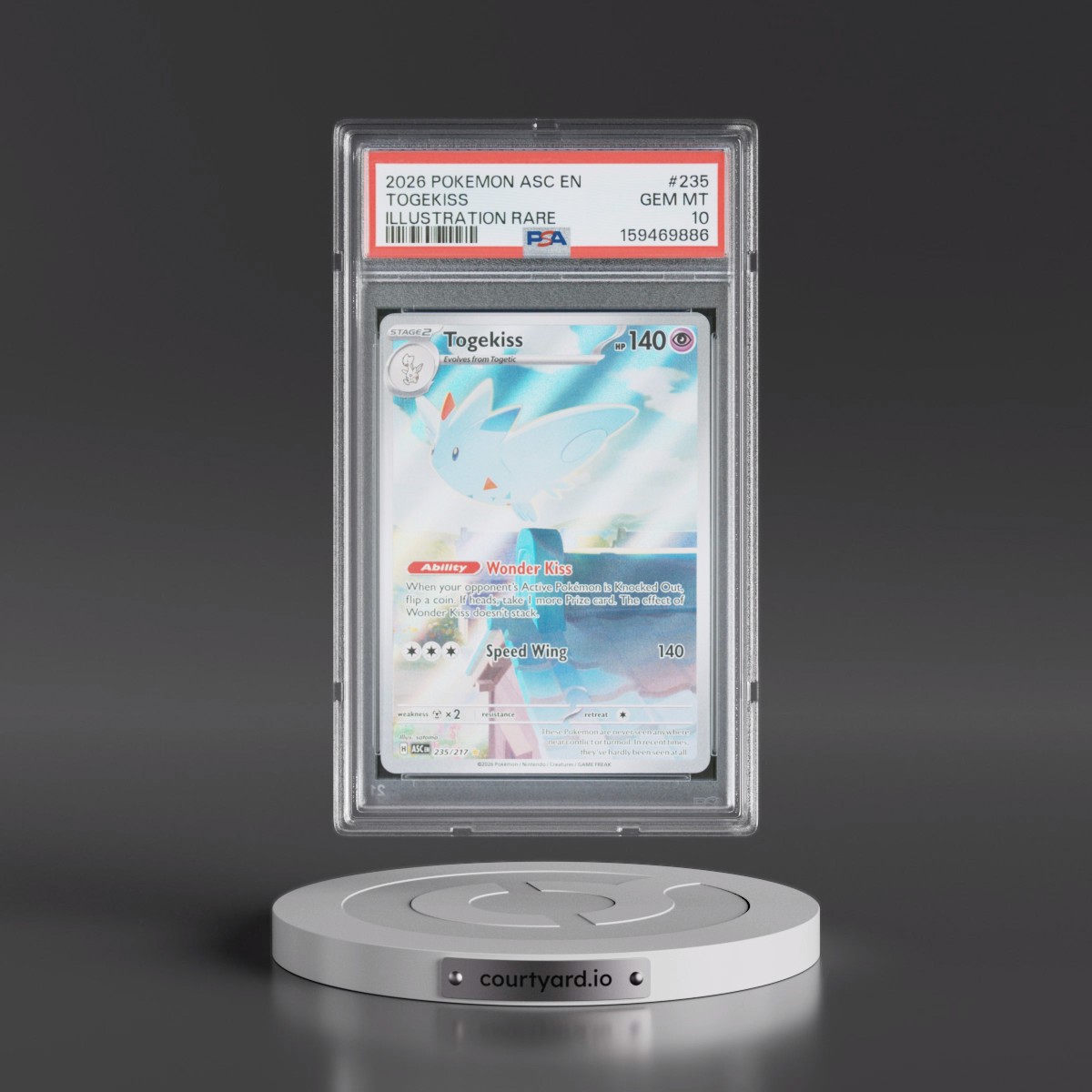 2026 Pokémon Asc EN-Ascended Heroes #235 Togekiss - Illustration Rare (PSA 10 GEM MINT)