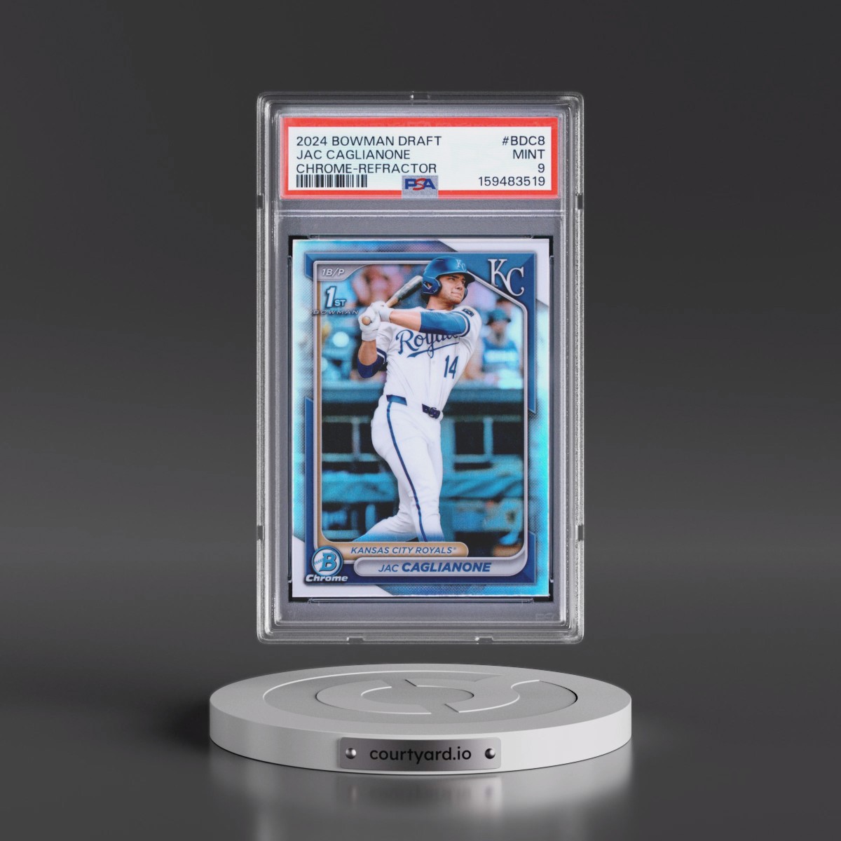 2024 Bowman Draft #BDC8 Jac Caglianone - Chrome-Refractor (PSA 9 MINT)