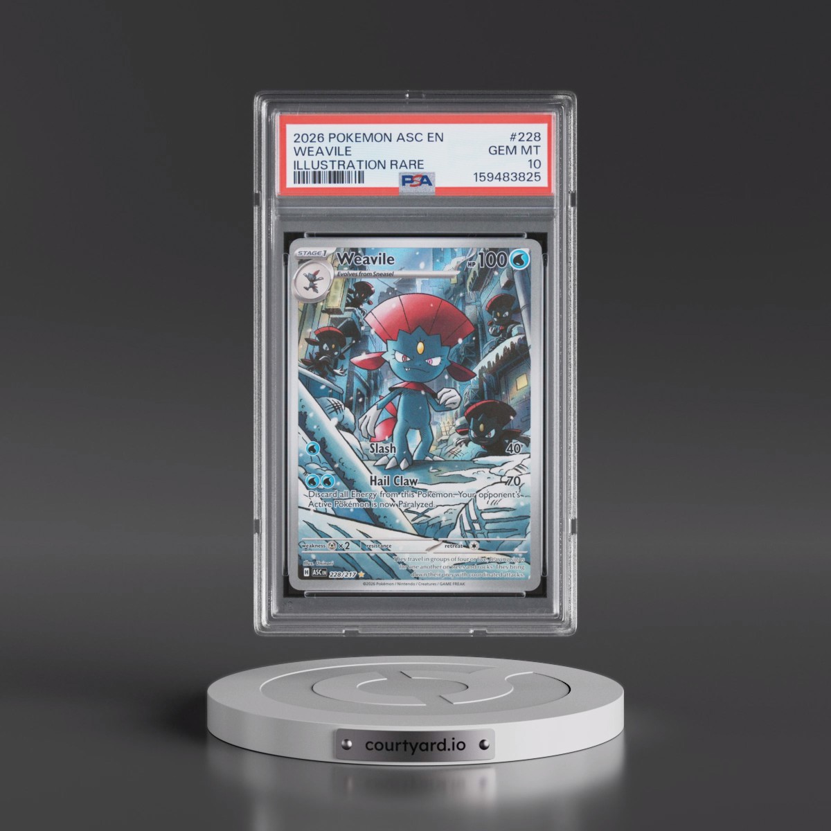 2026 Pokémon Asc EN-Ascended Heroes #228 Weavile - Illustration Rare (PSA 10 GEM MINT)