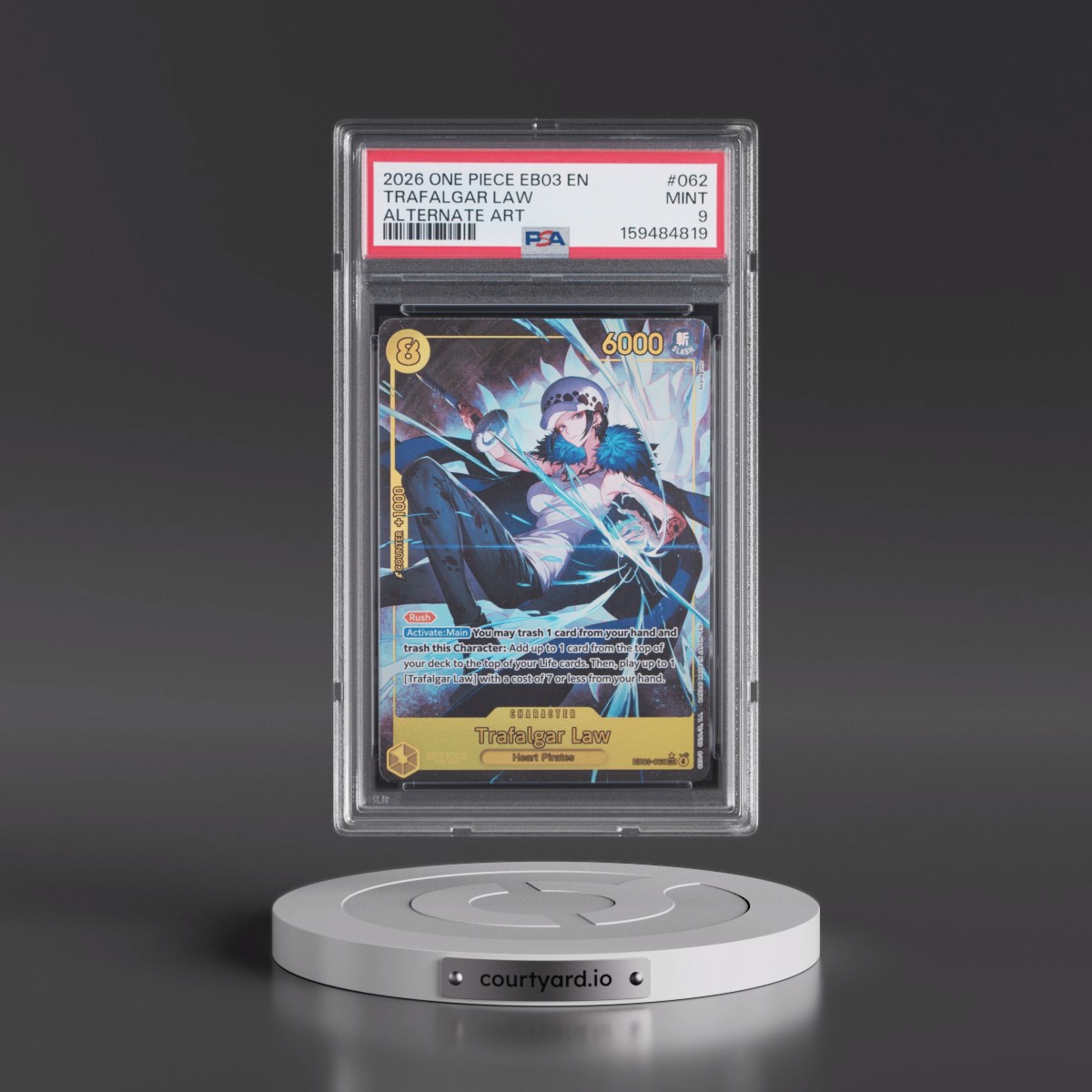 2026 One Piece EB03-Extra Booster -One Piece Heroines Edition #062 Trafalgar Law - Alternate Art (PSA 9 MINT)