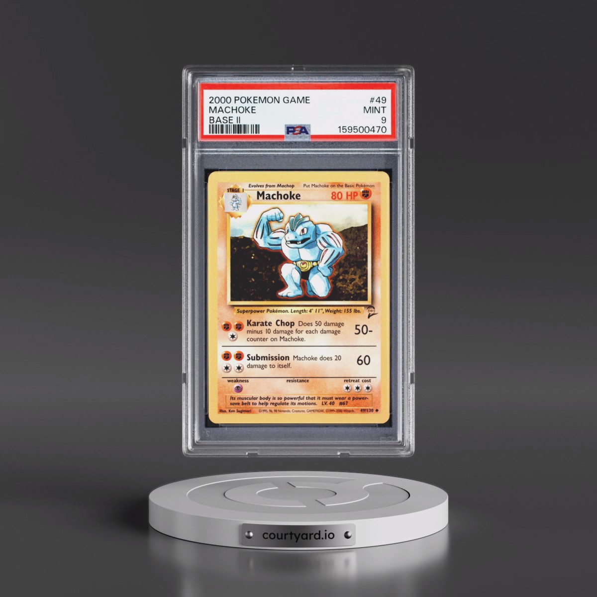 2000 Pokémon Game Base II Machoke #49 PSA 9