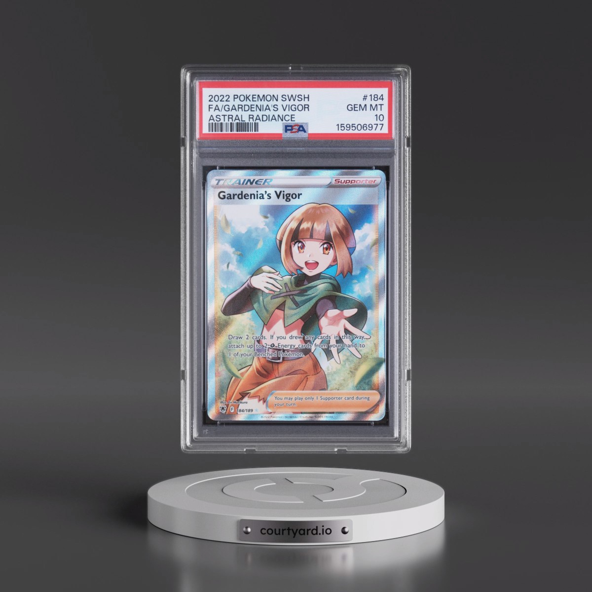 2022 Pokémon Sword & Shield Astral Radiance #184 Gardenia's Vigor - Full Art (PSA 10 GEM MINT)