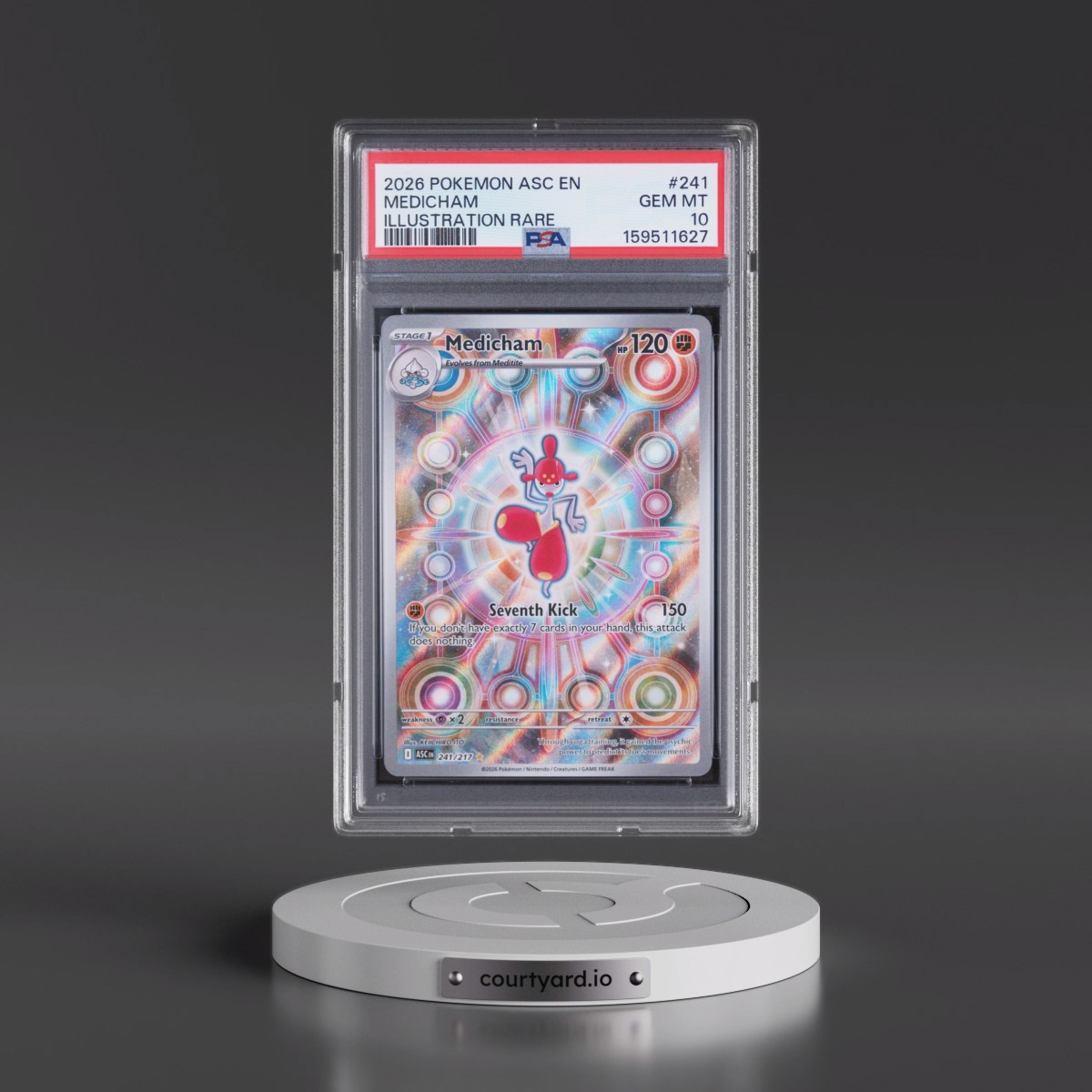 2026 Pokémon Asc EN-Ascended Heroes #241 Medicham - Illustration Rare (PSA 10 GEM MINT)