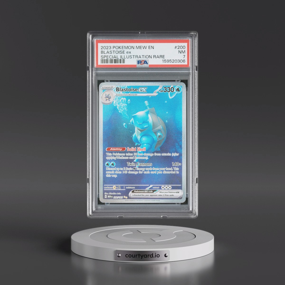 2023 Pokémon Mew EN-151 #200 Blastoise EX - Holo Special Illustration Rare (PSA 7 NM)