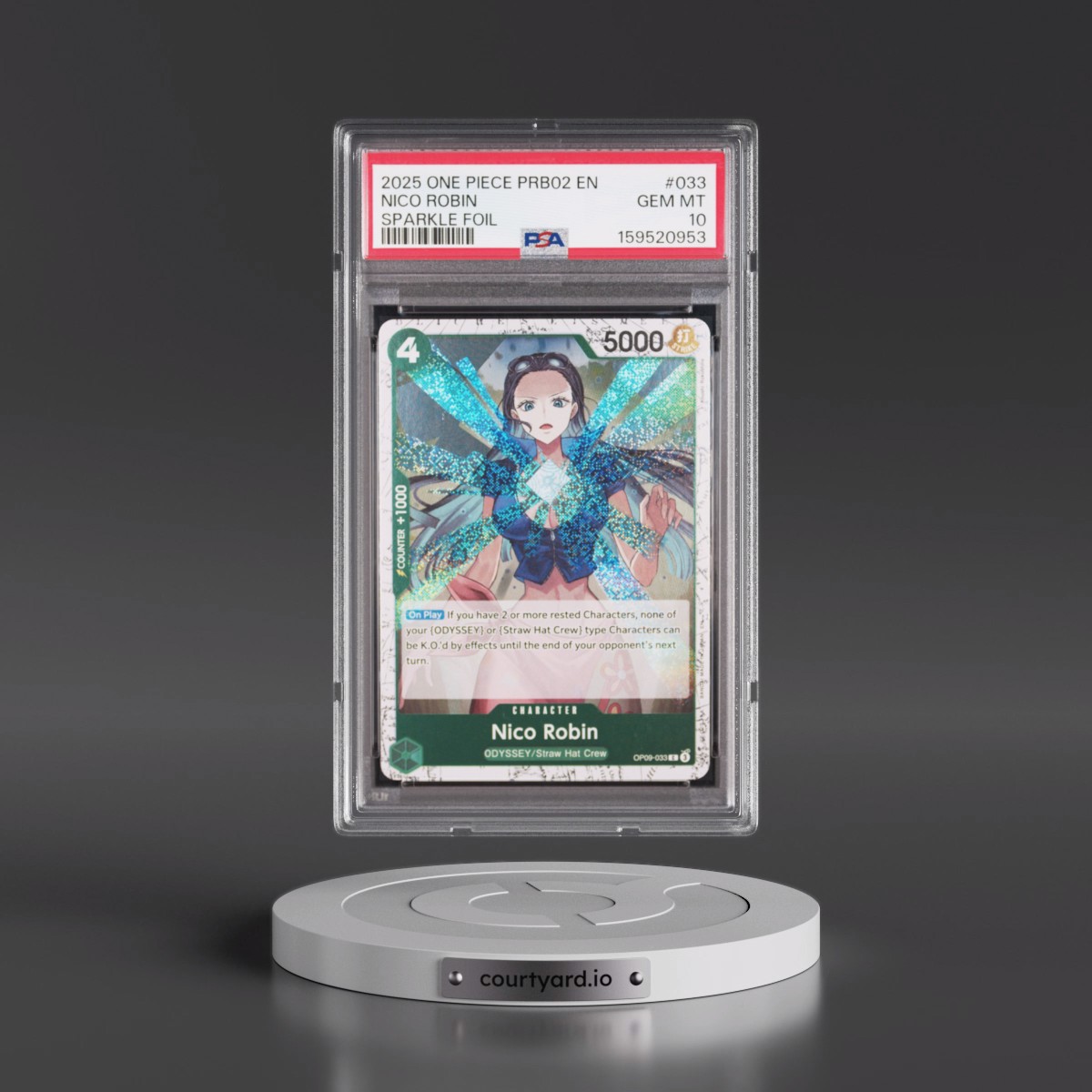2025 One Piece PRB02-Premium Booster -One Piece Card the Best- Vol.2 Nico Robin - Sparkle Foil #033 PSA 10