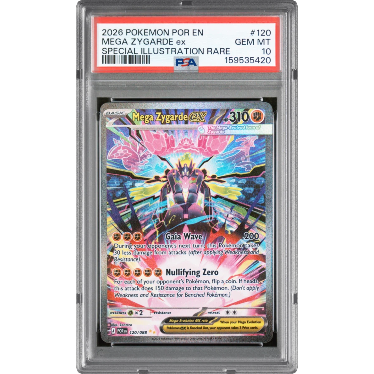 2026 Pokémon Por EN-Perfect Order #120 Mega Zygarde EX - Holo Special Illustration Rare (PSA 10 GEM MINT)