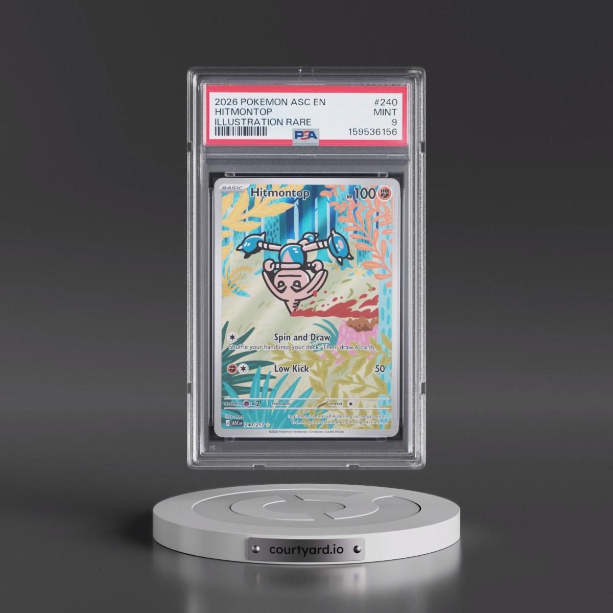 2026 Pokémon Asc EN-Ascended Heroes #240 Hitmontop - Illustration Rare (PSA 9 MINT)