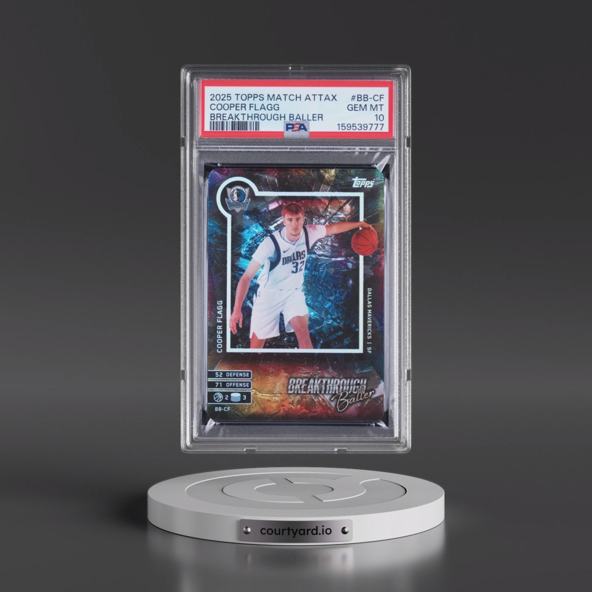 2025 Topps Match Attax Breakthrough Baller #BB-CF Cooper Flagg (PSA 10 GEM MINT)