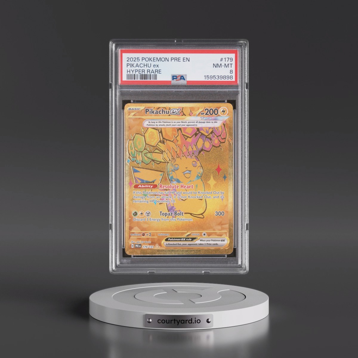 2025 Pokémon Pre EN-Prismatic Evolutions #179 Pikachu EX - Holo Hyper Rare (PSA 8 NM-MT)