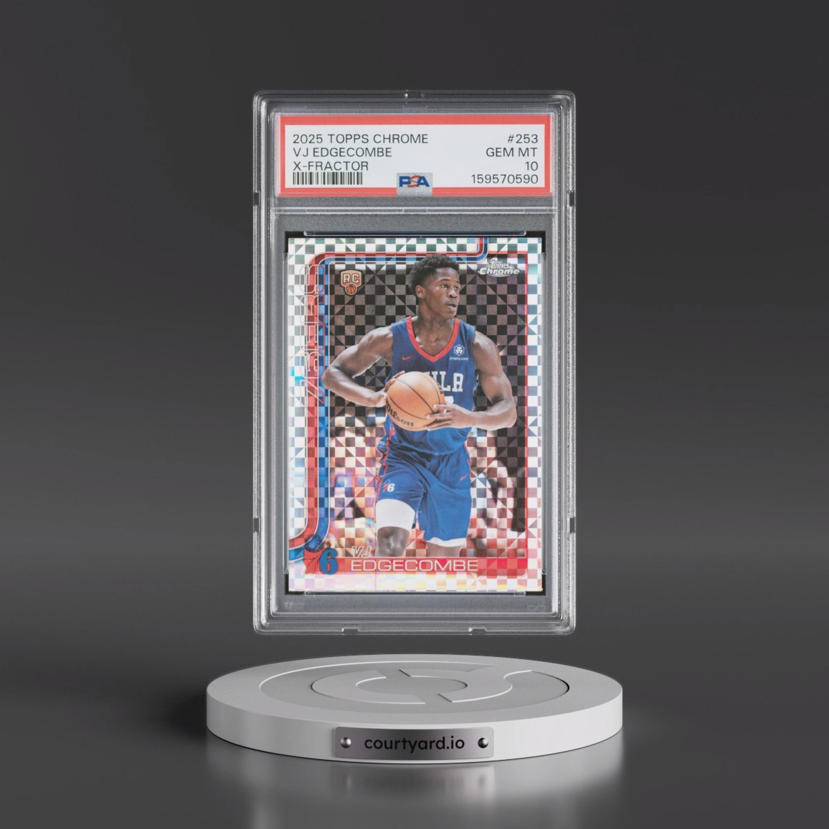 2025 Topps Chrome #253 VJ Edgecombe - X-Fractor (PSA 10 GEM MINT)