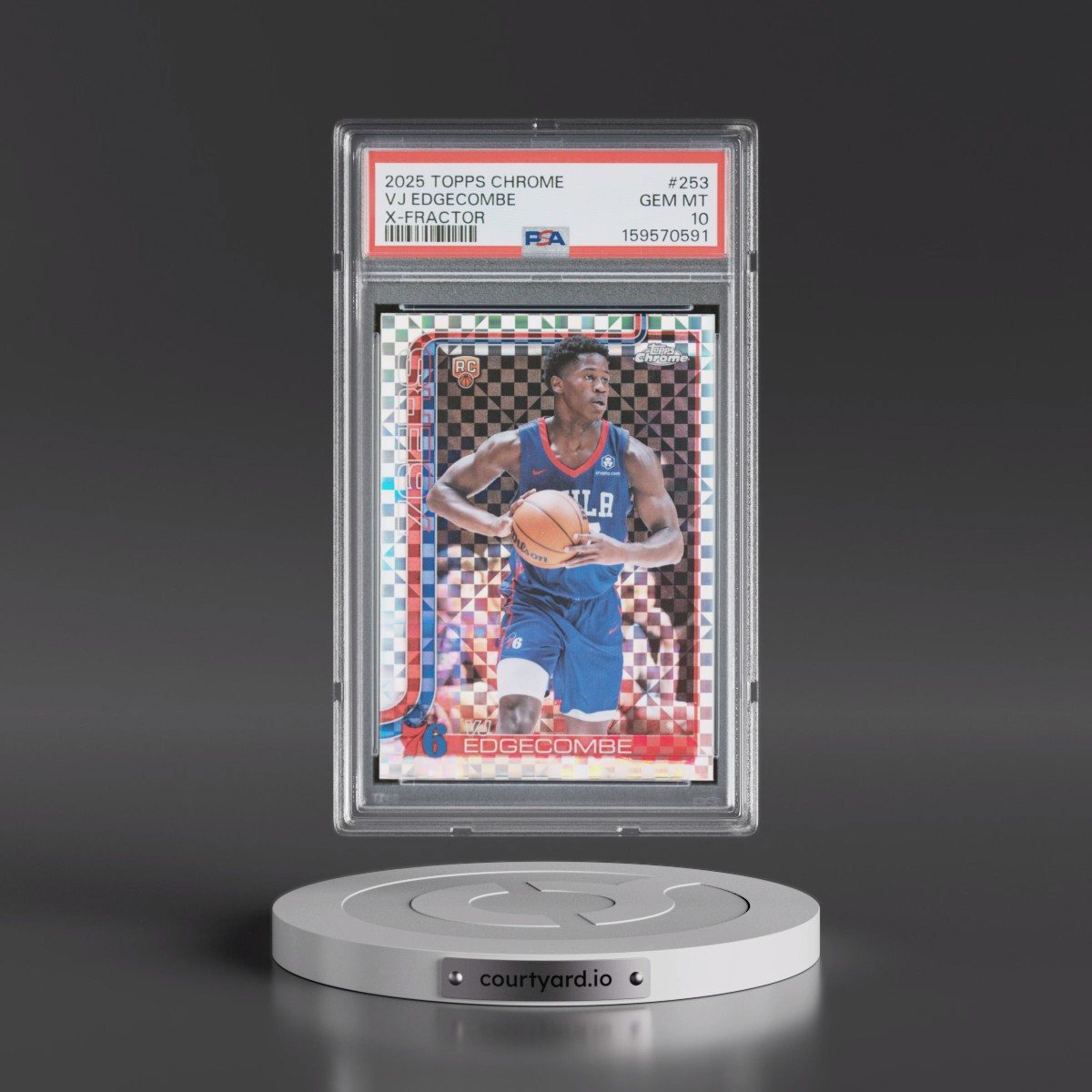 2025 Topps Chrome #253 VJ Edgecombe - X-Fractor (PSA 10 GEM MINT)