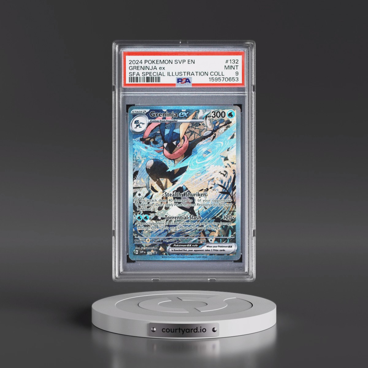 2024 Pokémon Svp EN-SV Black Star Promo Greninja EX - Holo Shrouded Fable Special Illustration Collection #132 PSA 9