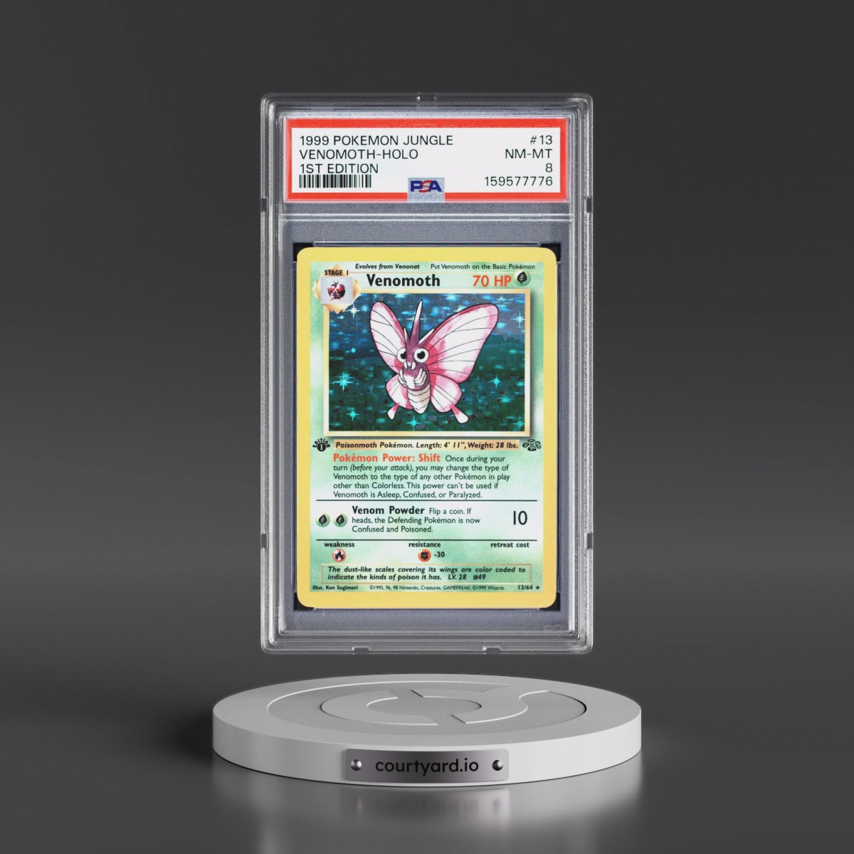 1999 Pokémon Jungle #13 Venomoth - 1st Edition Holo (PSA 8 NM-MT)