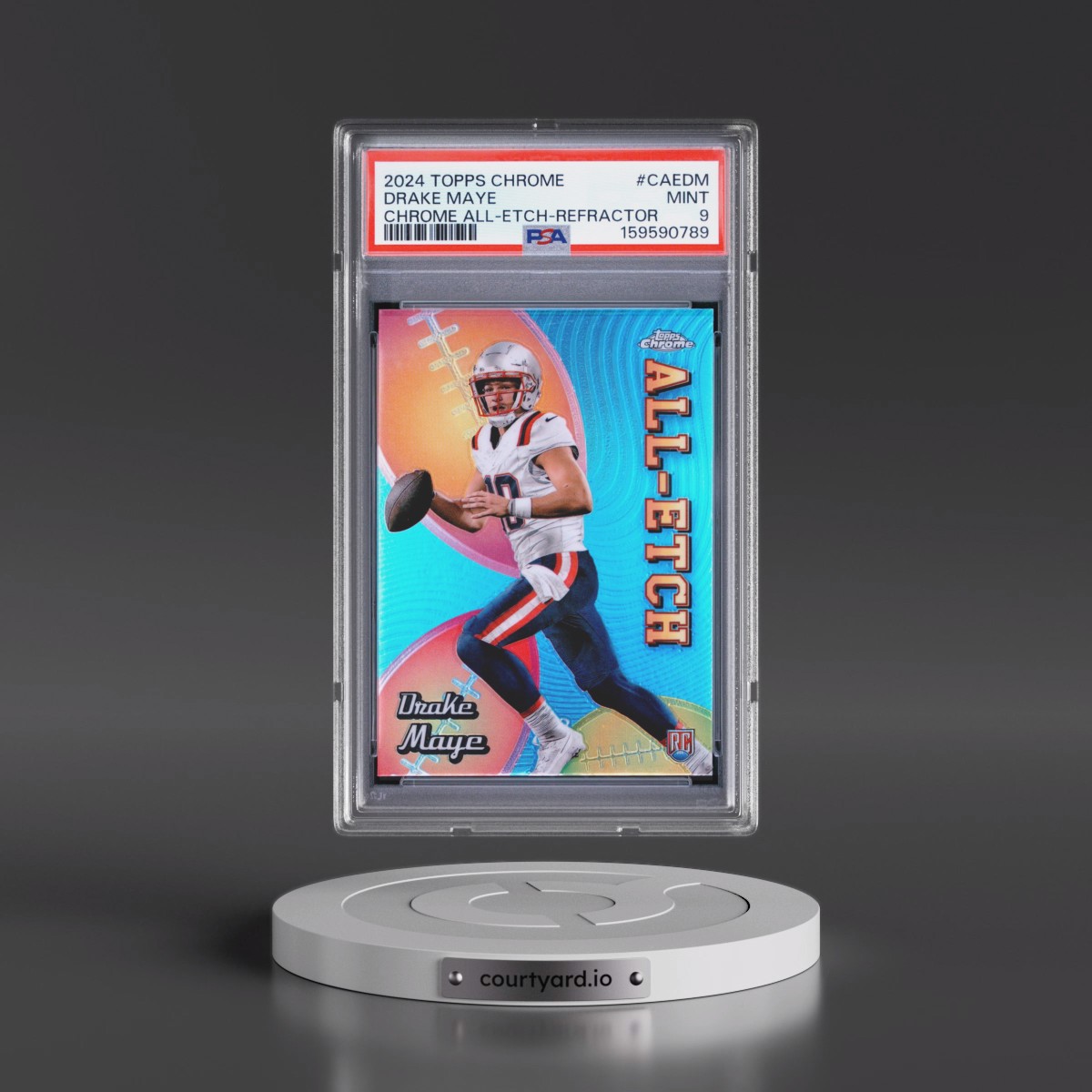 2024 Topps Chrome Chrome All-Etch #CAEDM Drake Maye - Refractor (PSA 9 MINT)
