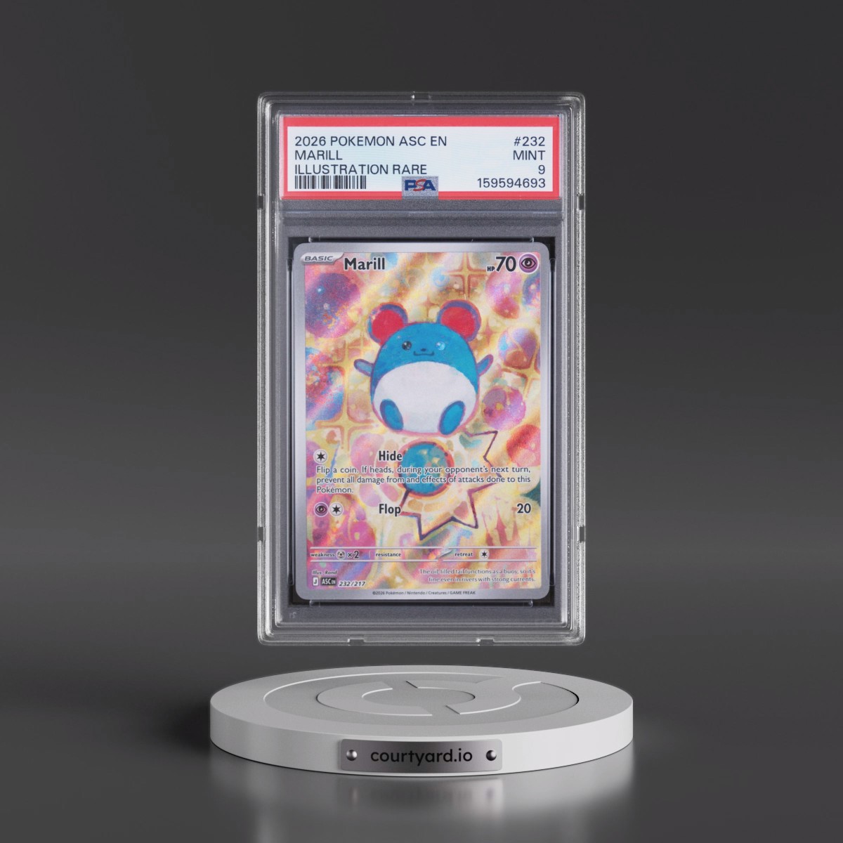 2026 Pokémon Asc EN-Ascended Heroes #232 Marill - Illustration Rare (PSA 9 MINT)