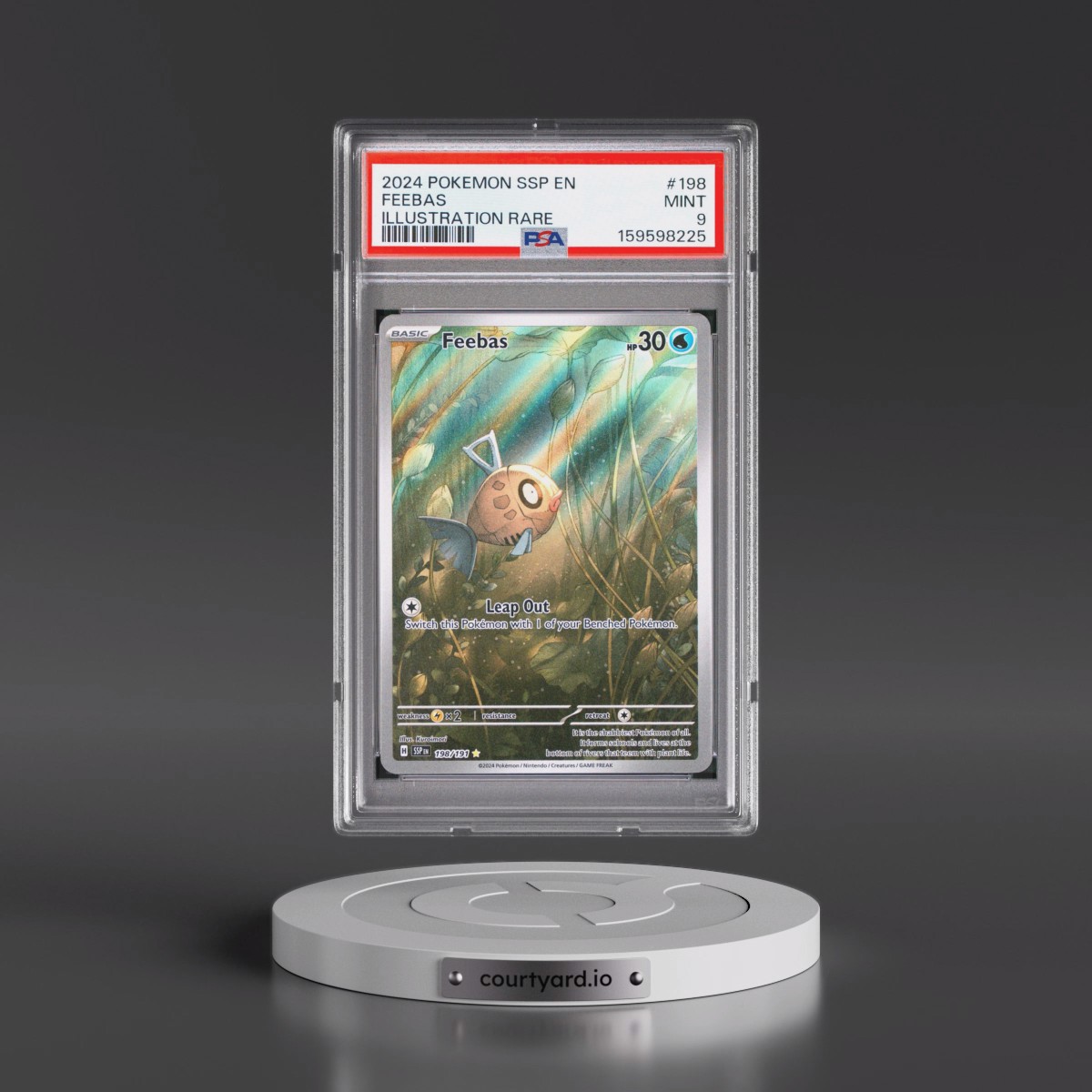 2024 Pokémon Ssp EN-Surging Sparks #198 Feebas - Illustration Rare (PSA 9 MINT)