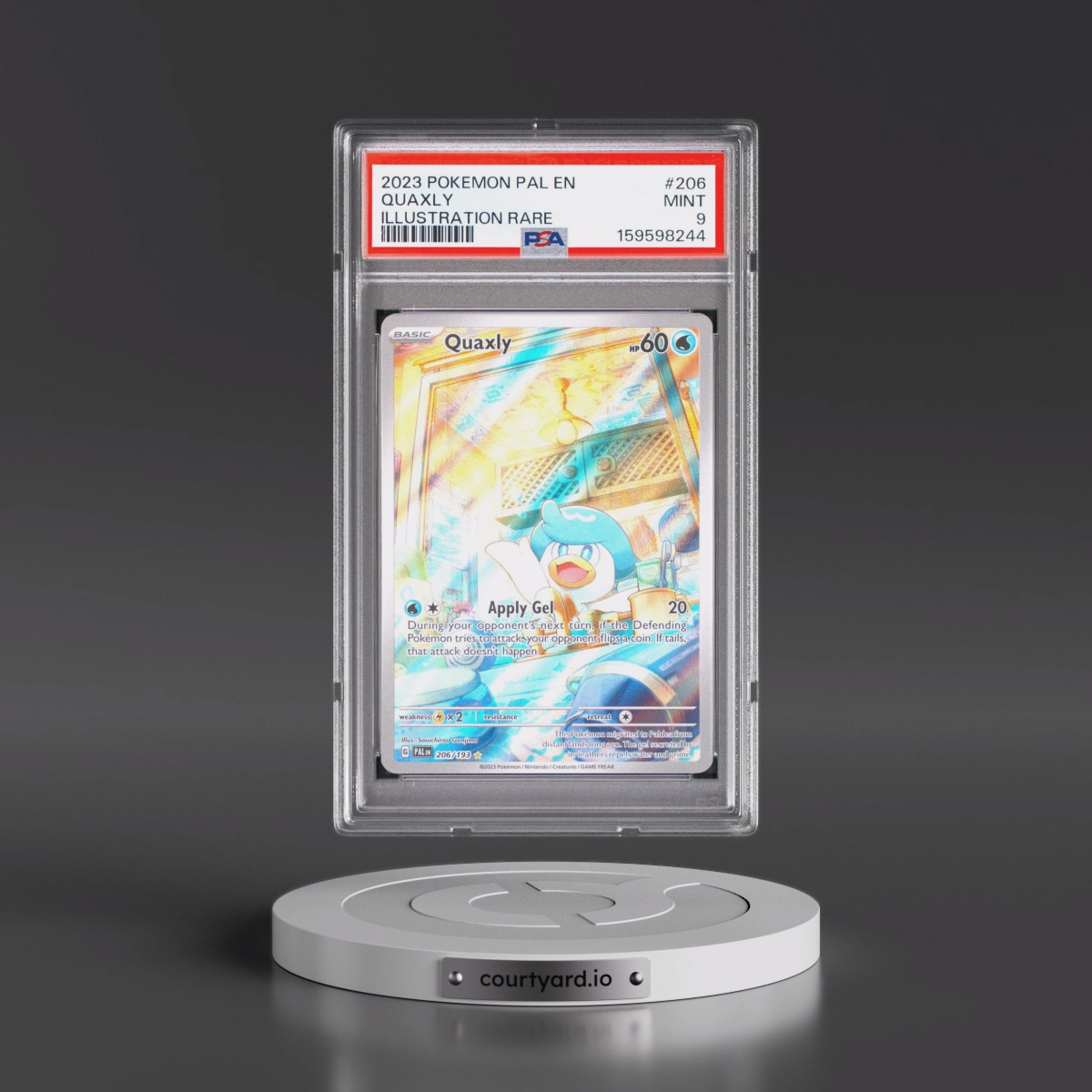 2023 Pokémon Pal EN-Paldea Evolved #206 Quaxly - Illustration Rare (PSA 9 MINT)