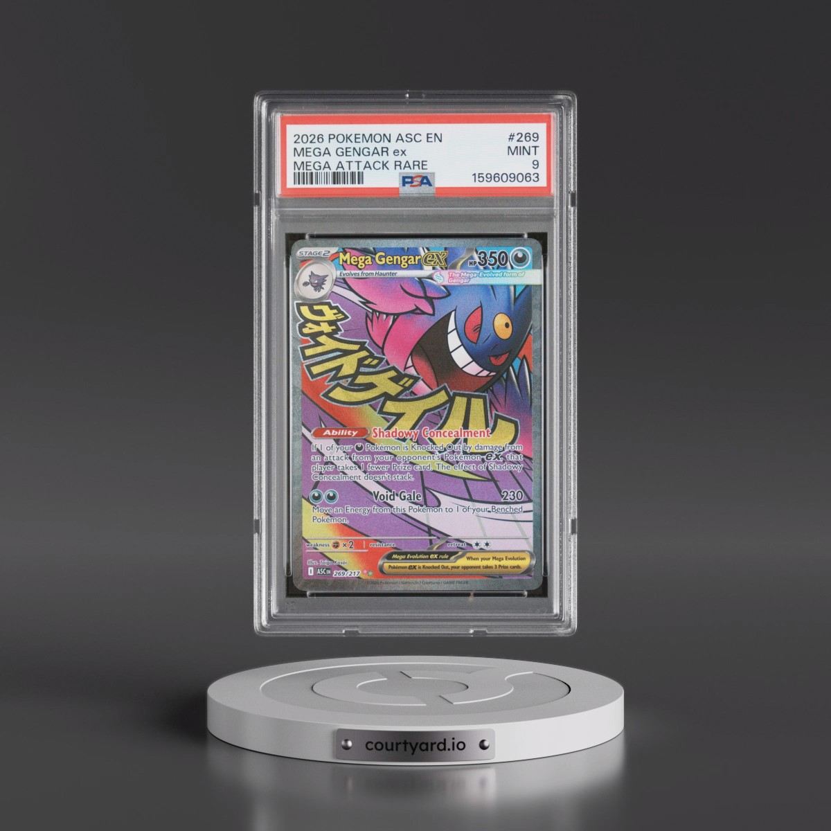 2026 Pokémon Asc EN-Ascended Heroes #269 Mega Gengar EX - Holo Mega Attack Rare (PSA 9 MINT)