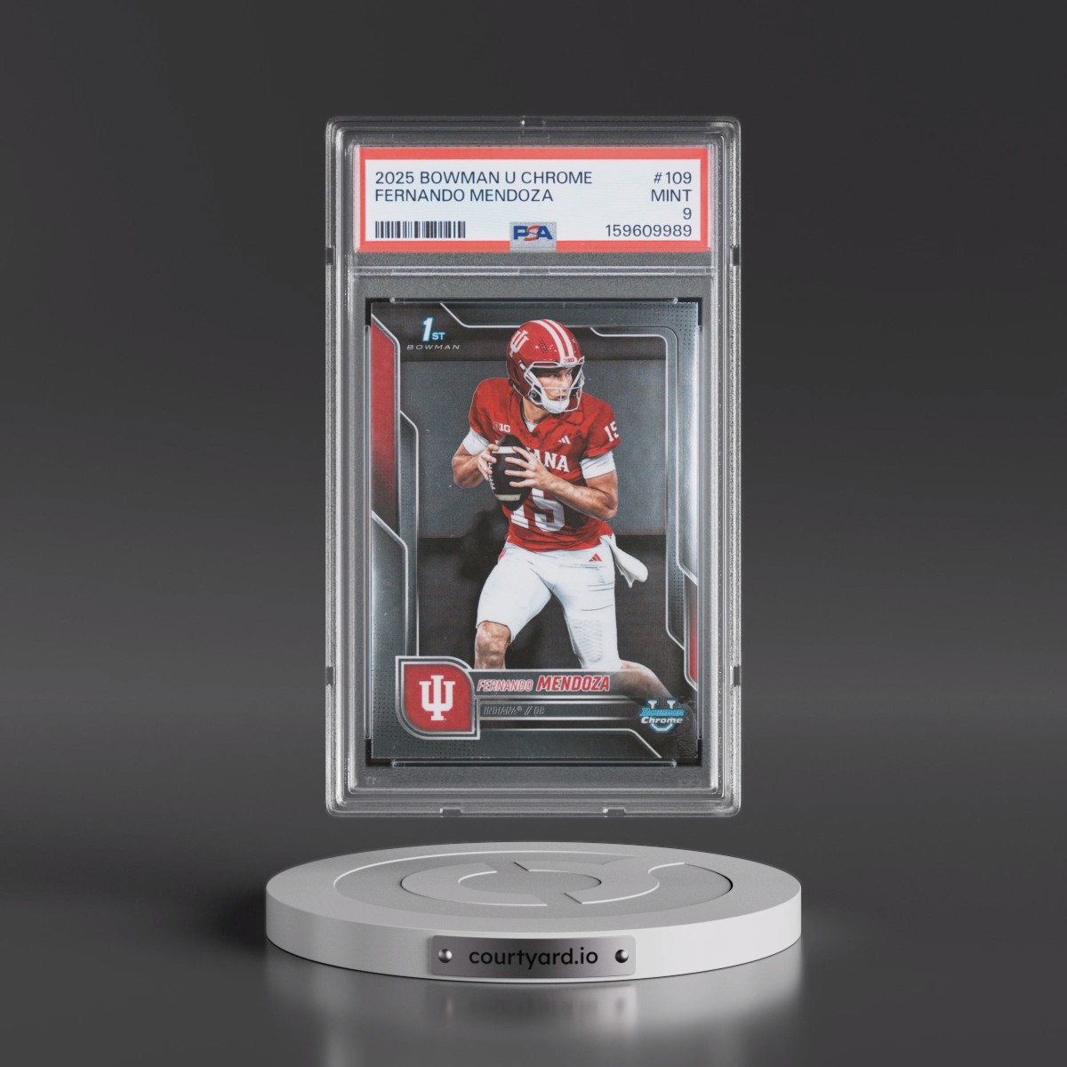 2025 Bowman University Chrome #109 Fernando Mendoza (PSA 9 MINT)