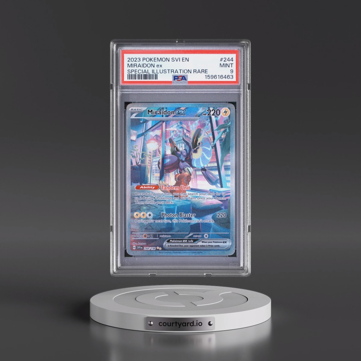 2023 Pokémon Svi EN-Scarlet & Violet #244 Miraidon EX - Holo Special Illustration Rare (PSA 9 MINT)