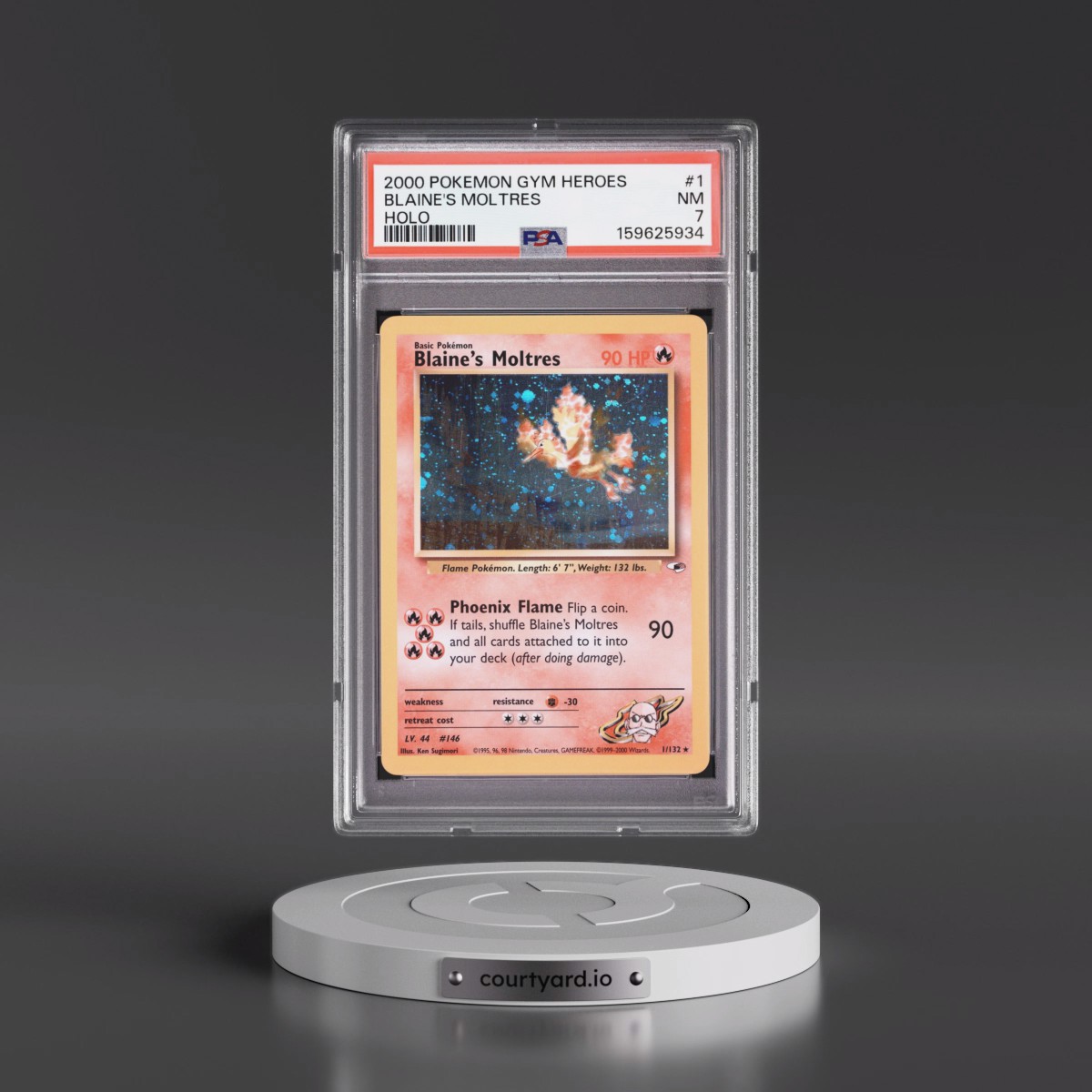 2000 Pokémon Gym Heroes #1 Blaine's Moltres - Holo (PSA 7 NM)