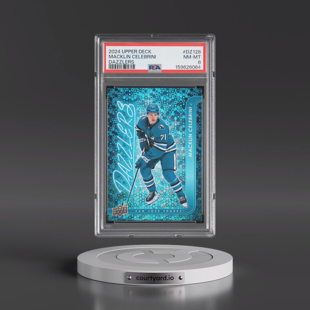 2024 Upper Deck Dazzlers Macklin Celebrini #DZ128 PSA 8