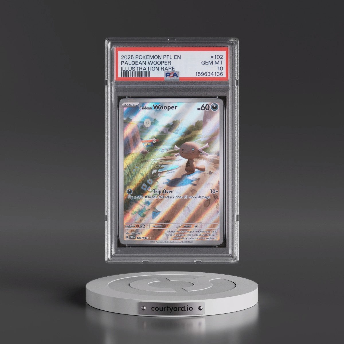 2025 Pokémon Pfl EN-Phantasmal Flames #102 Paldean Wooper - Illustration Rare (PSA 10 GEM MINT)