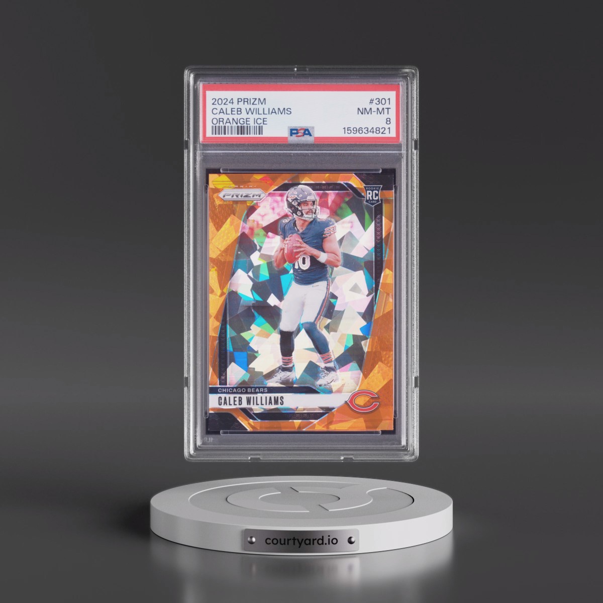 2024 Panini Prizm #301 Caleb Williams - Orange Ice (PSA 8 NM-MT)