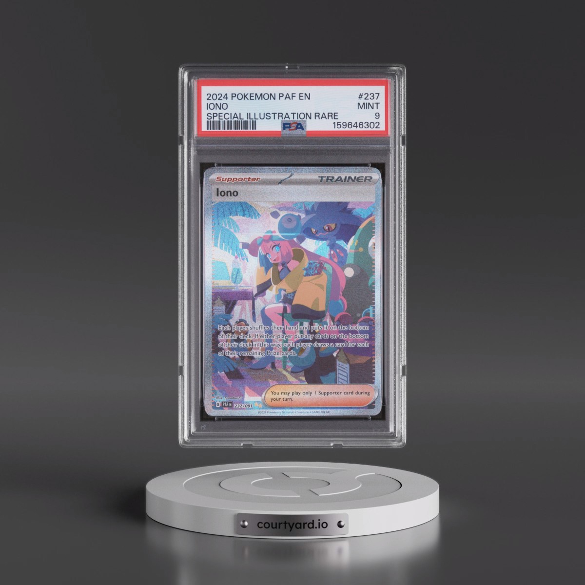 2024 Pokémon Paf EN-Paldean Fates #237 Iono - Special Illustration Rare (PSA 9 MINT)