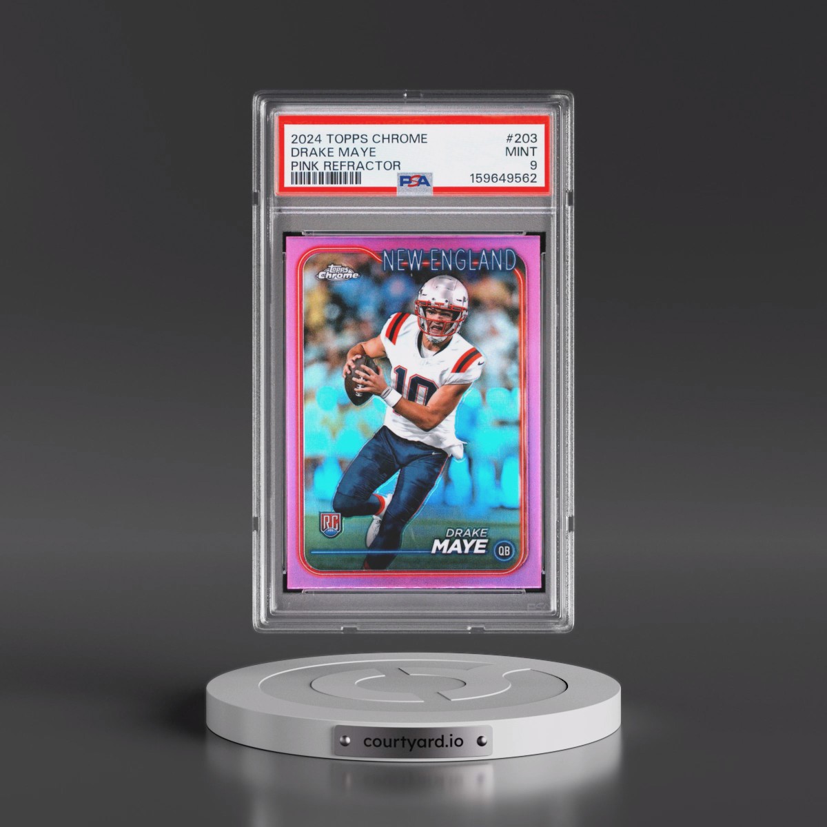 2024 Topps Chrome #203 Drake Maye - Pink Refractor (PSA 9 MINT)