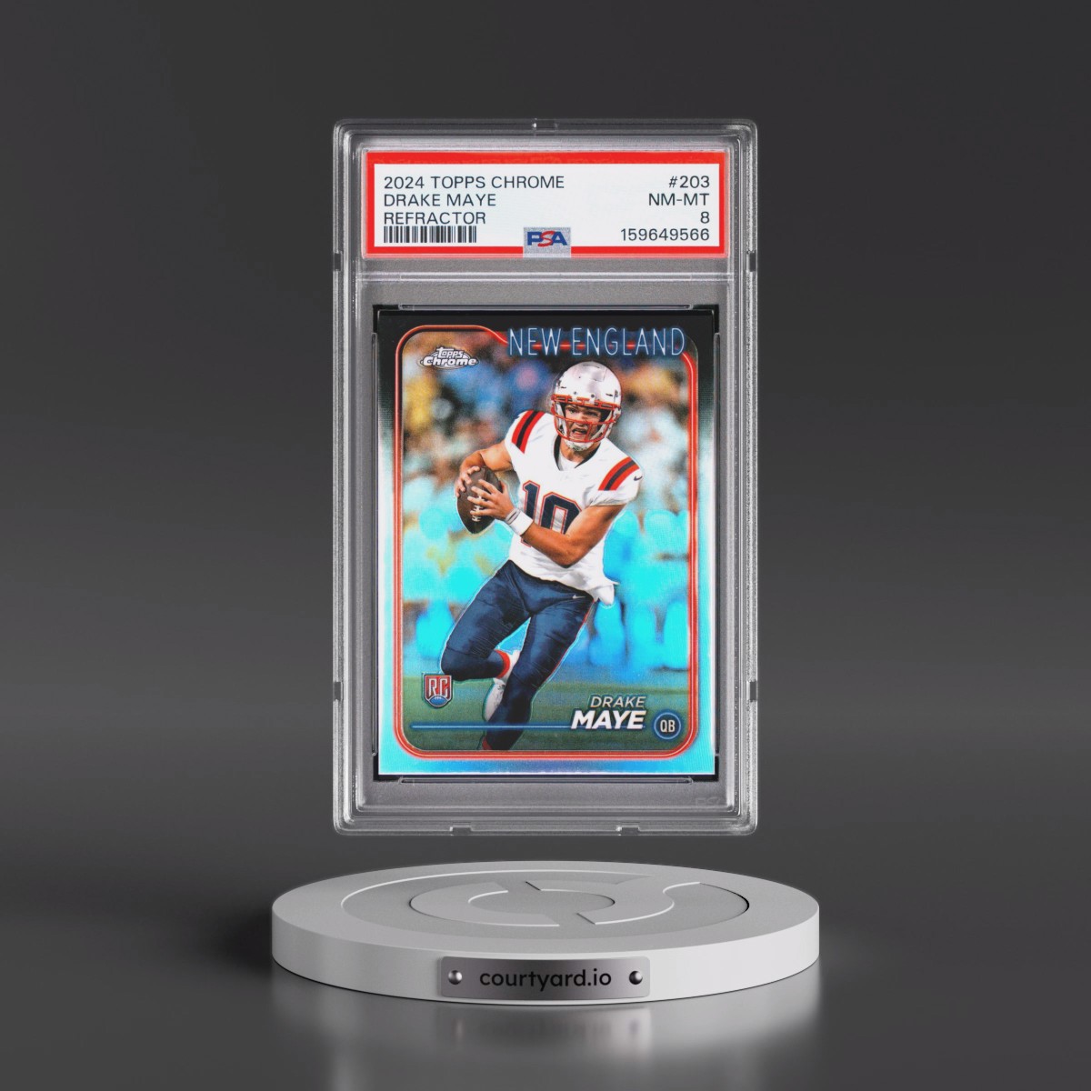 2024 Topps Chrome #203 Drake Maye - Refractor (PSA 8 NM-MT)