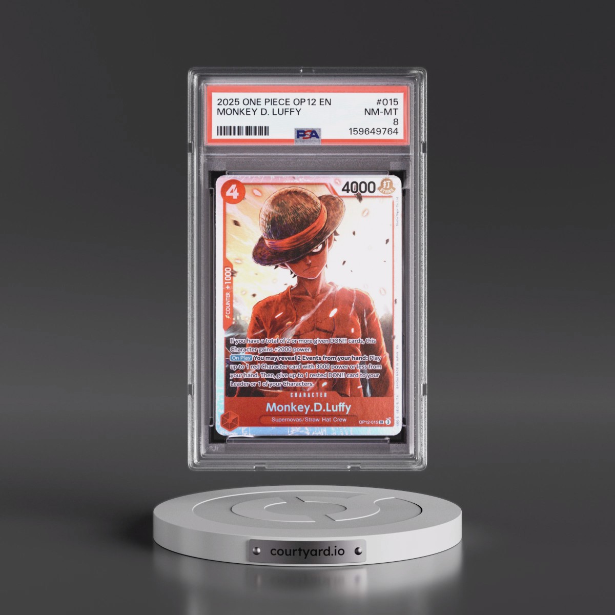 2025 One Piece OP12-Legacy of the Master #015 Monkey D. Luffy (PSA 8 NM-MT)